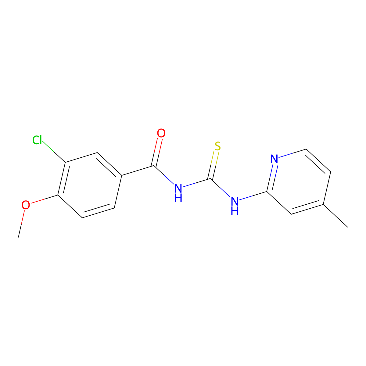 3-chloro-4-methoxy-N-[(4-methylpyridin-2-yl)carbamothioyl]benzamide molecular structure, CAS 333738-54-8