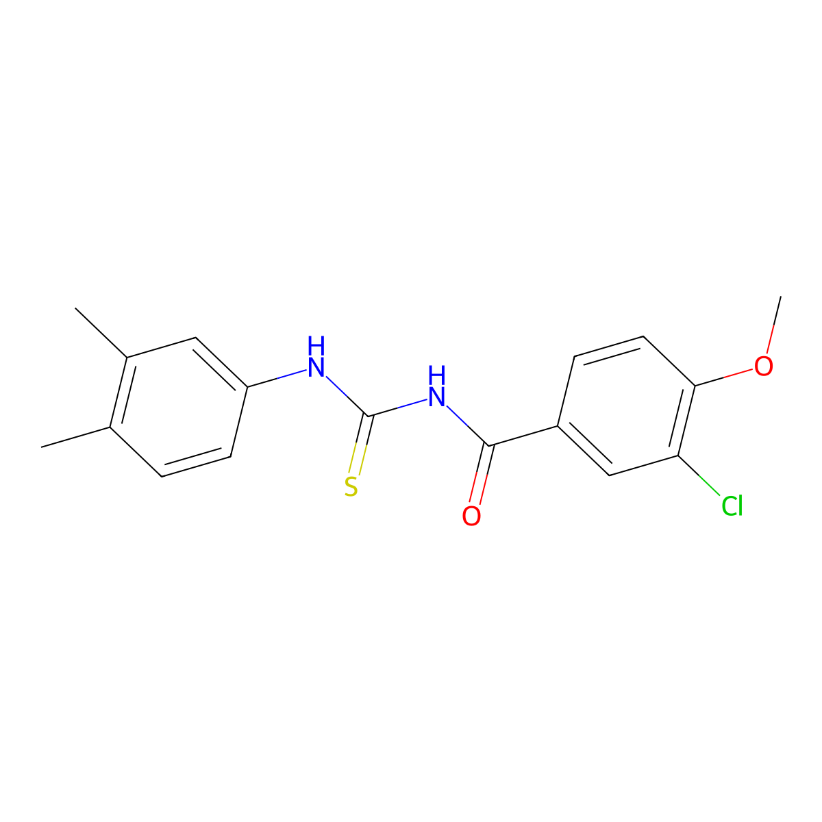 3-chloro-N-[(3,4-dimethylphenyl)carbamothioyl]-4-methoxybenzamide molecular structure, CAS 333738-79-7