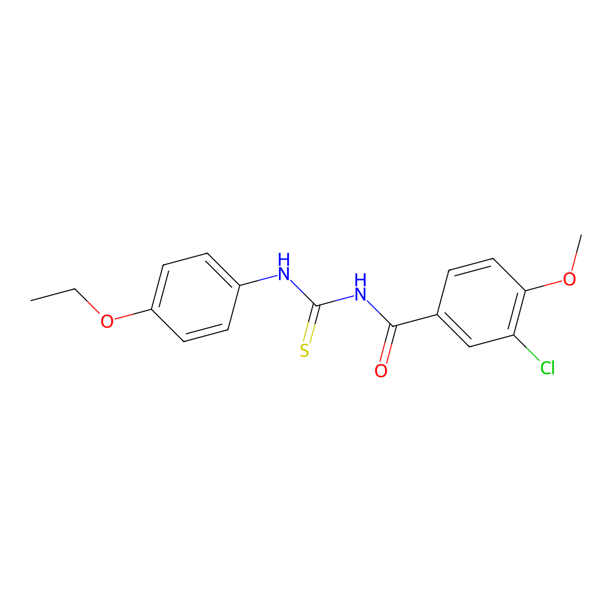 3-chloro-N-[(4-ethoxyphenyl)carbamothioyl]-4-methoxybenzamide molecular structure, CAS 333738-83-3