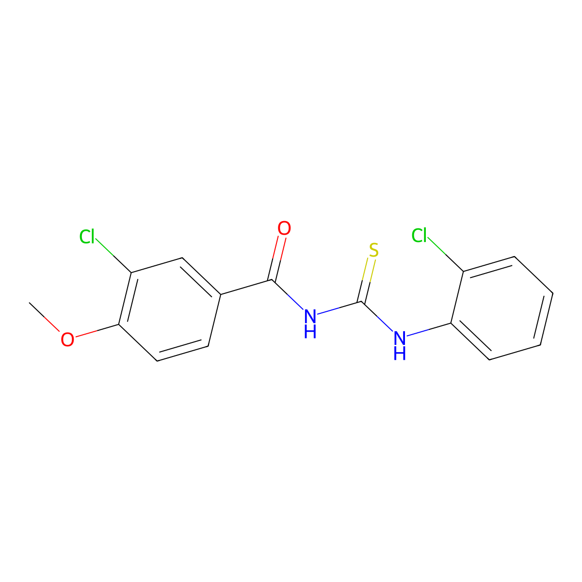 3-chloro-N-[(2-chlorophenyl)carbamothioyl]-4-methoxybenzamide molecular structure, CAS 333738-88-8
