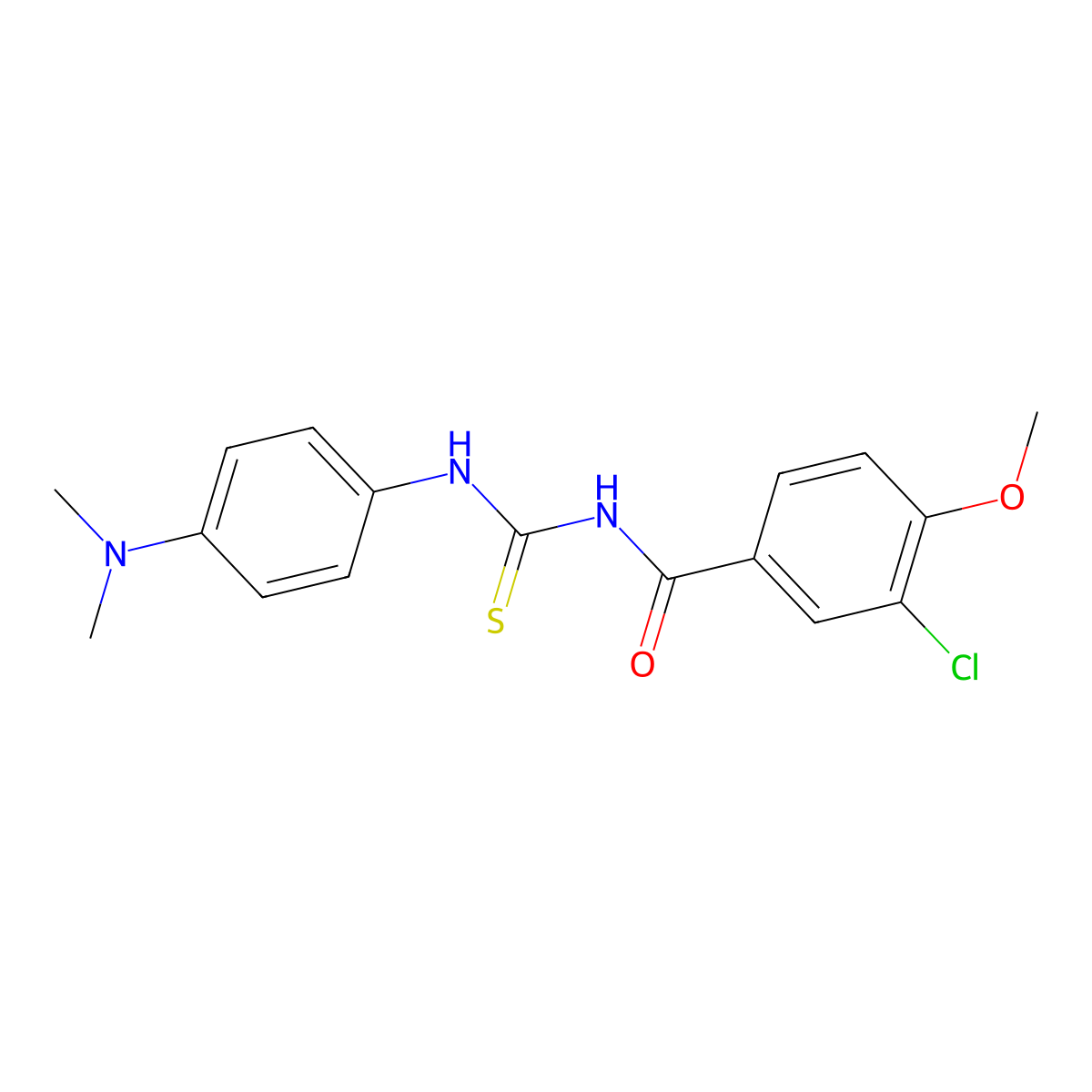 3-chloro-N-[[4-(dimethylamino)phenyl]carbamothioyl]-4-methoxybenzamide molecular structure, CAS 333738-91-3
