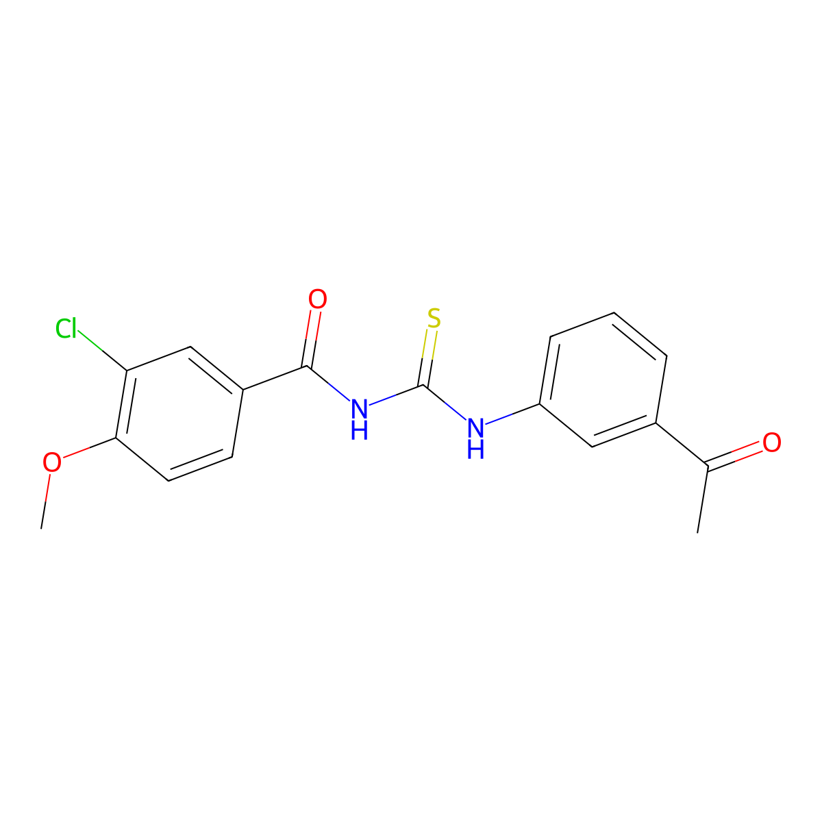 N-[(3-acetylphenyl)carbamothioyl]-3-chloro-4-methoxybenzamide molecular structure, CAS 333738-92-4