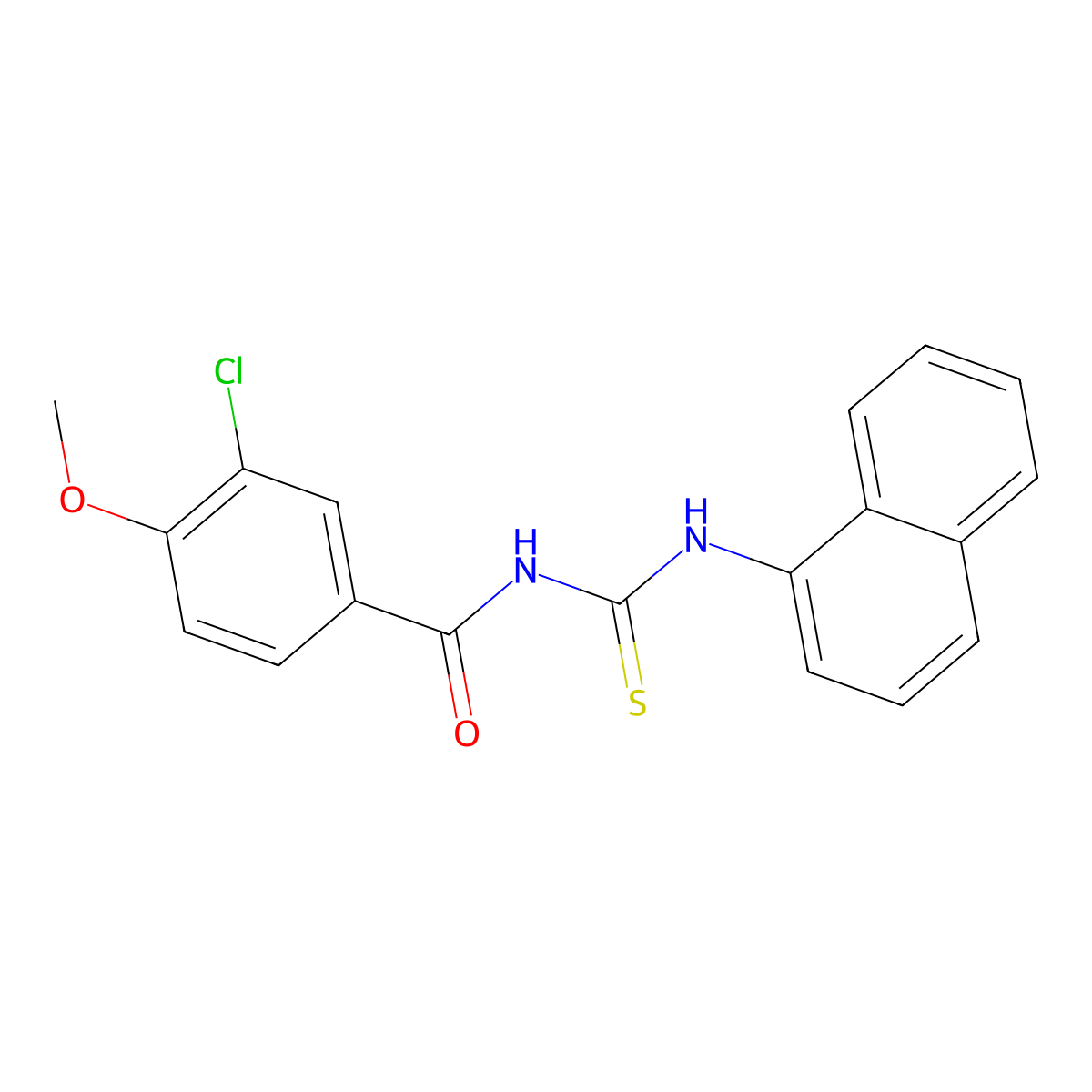 N-(3-chloro-4-methoxybenzoyl)-N'-(1-naphthyl)thiourea molecular structure, CAS 333738-94-6
