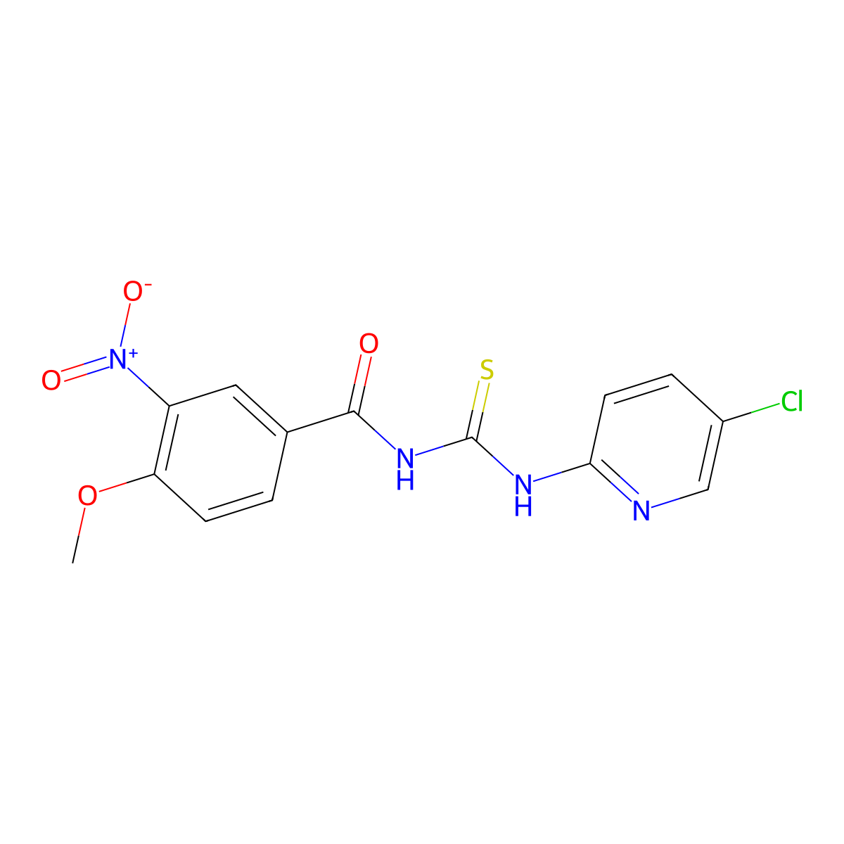 N-[(5-chloropyridin-2-yl)carbamothioyl]-4-methoxy-3-nitrobenzamide molecular structure, CAS 333738-99-1