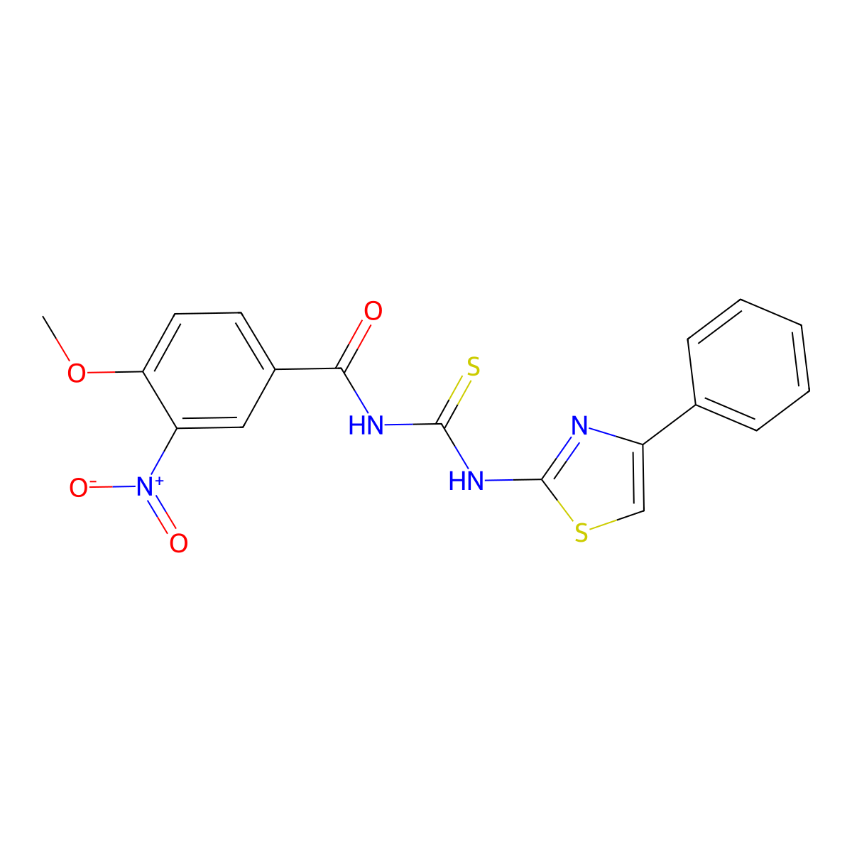 4-methoxy-3-nitro-N-[(4-phenyl-1,3-thiazol-2-yl)carbamothioyl]benzamide molecular structure, CAS 333739-08-5
