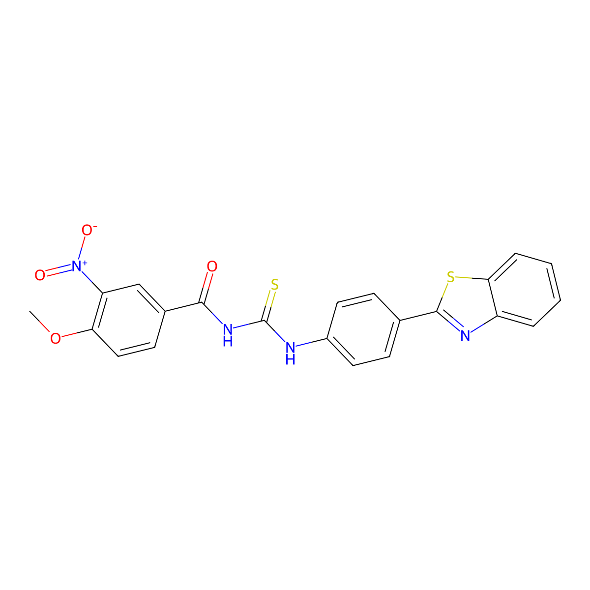 N-[[4-(1,3-benzothiazol-2-yl)phenyl]carbamothioyl]-4-methoxy-3-nitrobenzamide molecular structure, CAS 333739-21-2