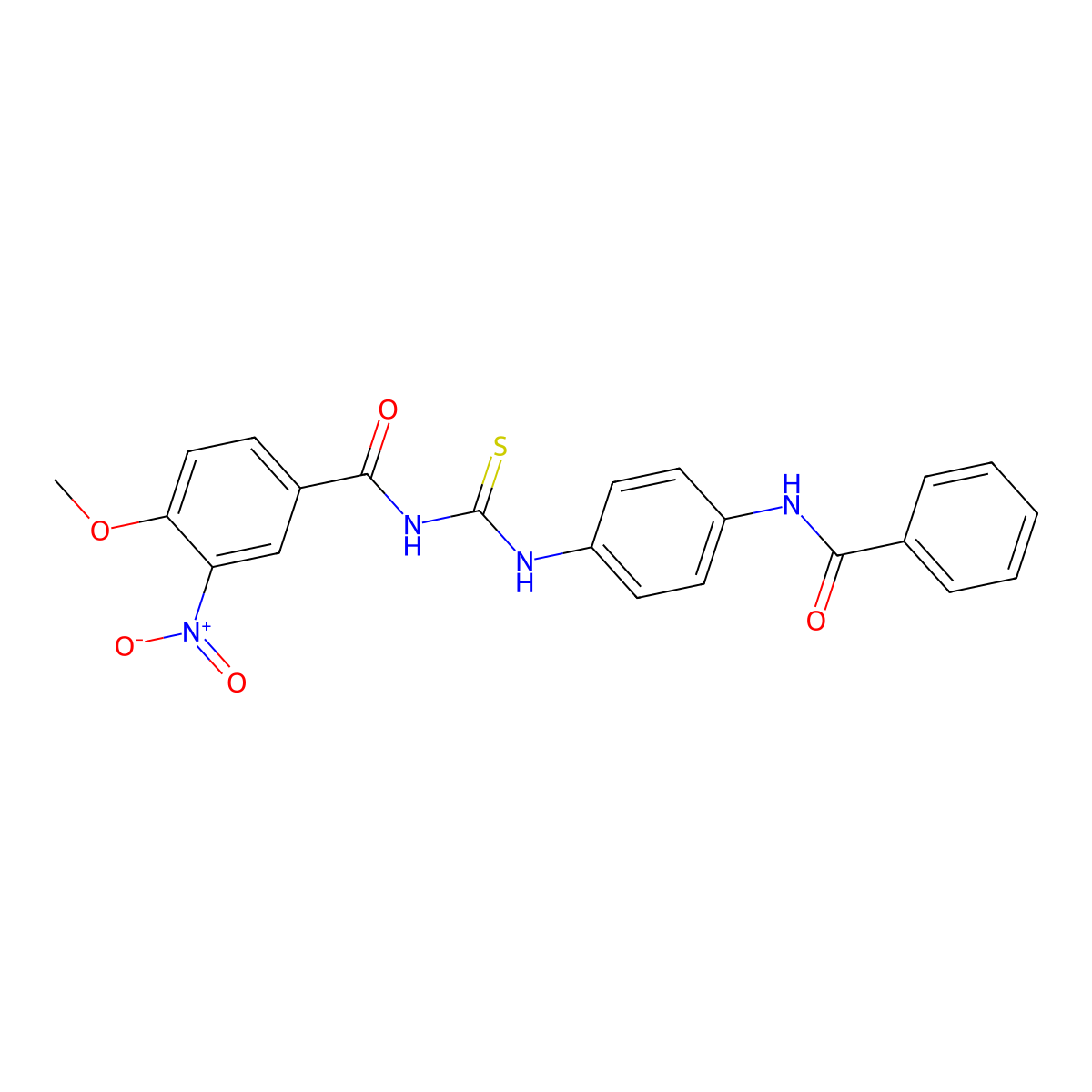 N-[(4-benzamidophenyl)carbamothioyl]-4-methoxy-3-nitrobenzamide molecular structure, CAS 333739-28-9
