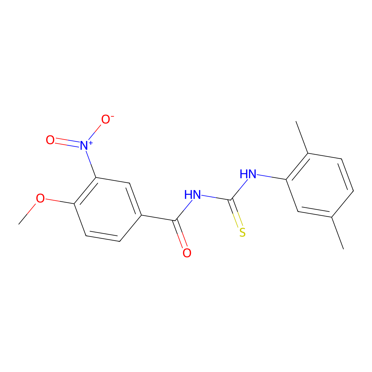 N-[(2,5-dimethylphenyl)carbamothioyl]-4-methoxy-3-nitrobenzamide molecular structure, CAS 333739-30-3