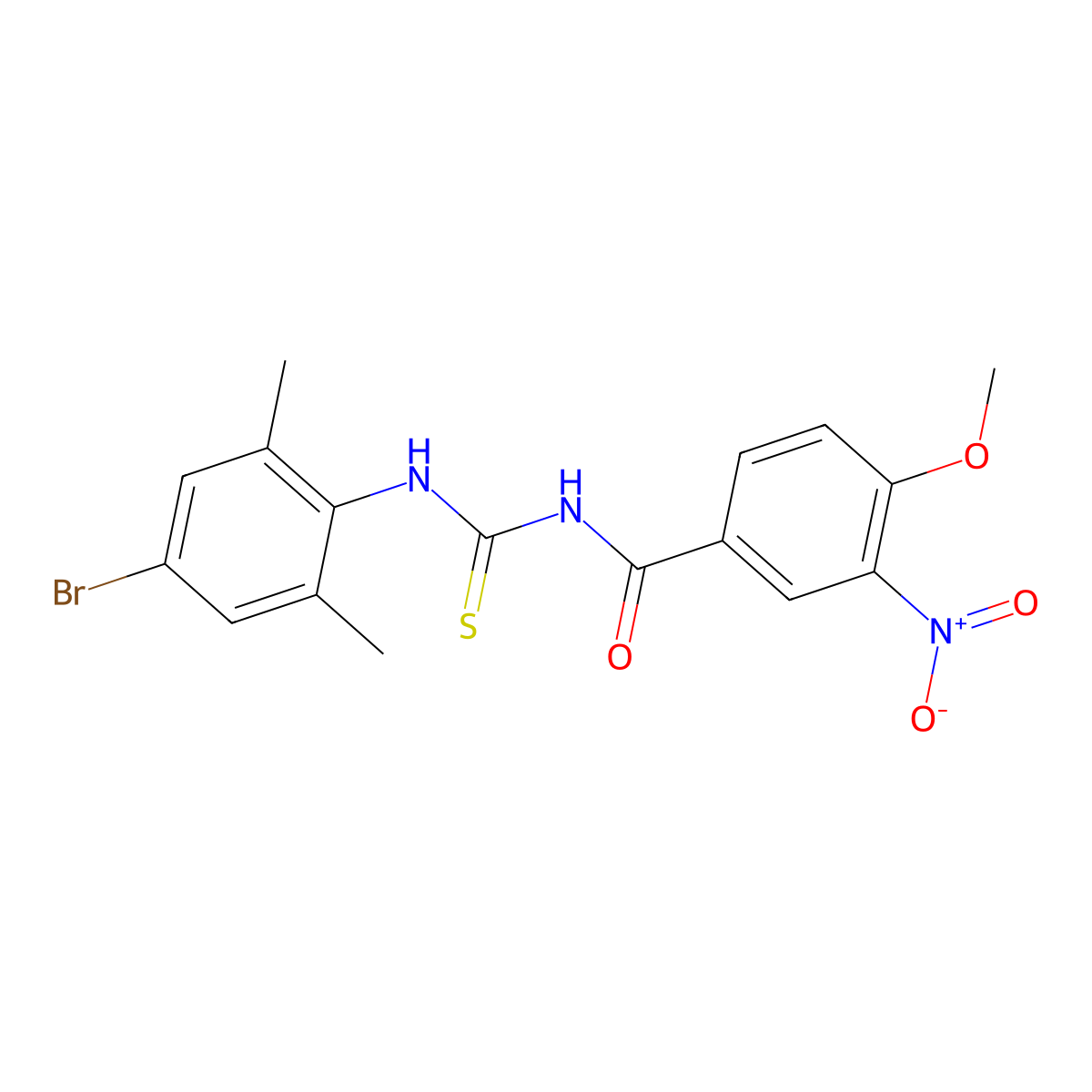 N-[(4-bromo-2,6-dimethylphenyl)carbamothioyl]-4-methoxy-3-nitrobenzamide molecular structure, CAS 333739-32-5