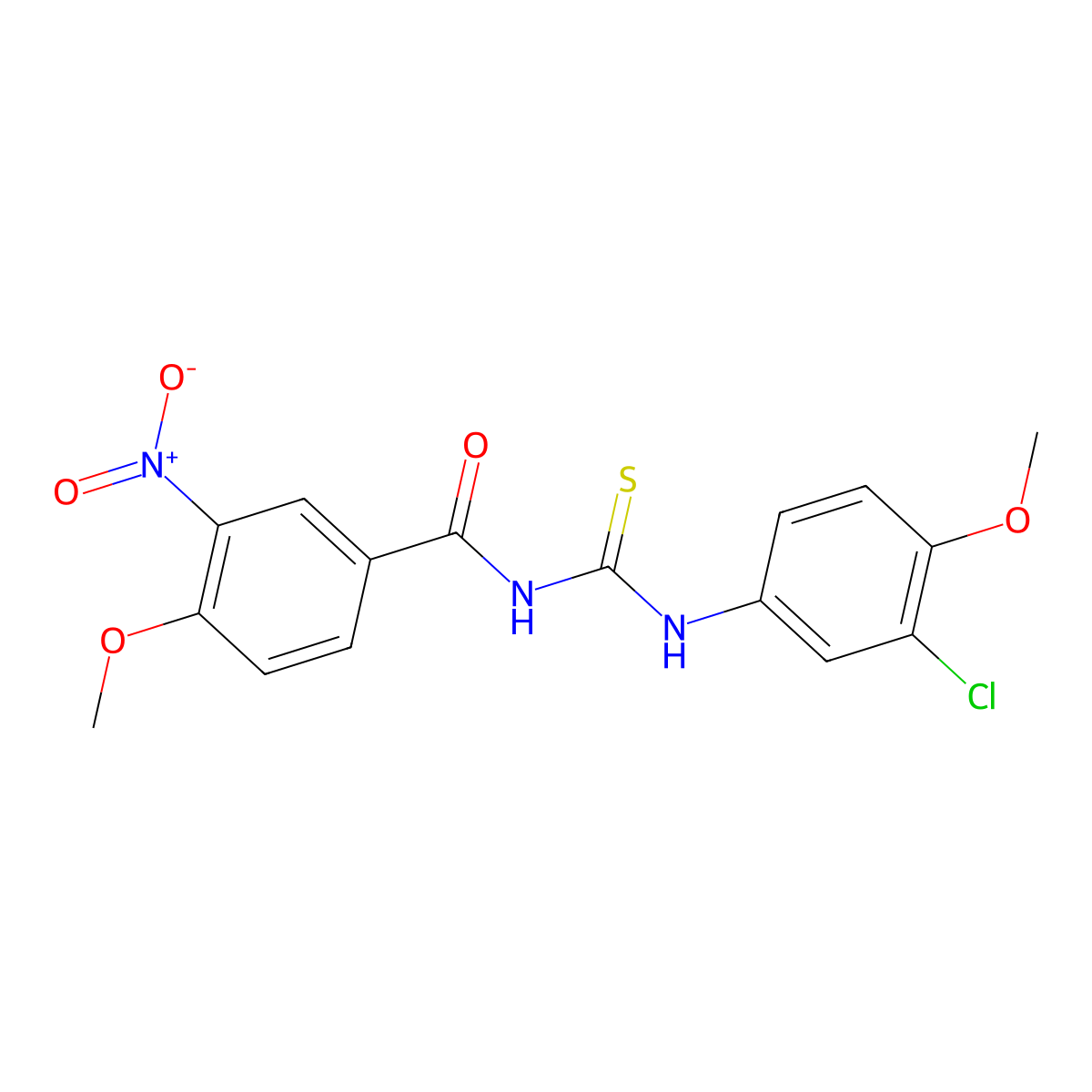 N-(3-chloro-4-methoxyphenyl)-N'-{3-nitro-4-methoxybenzoyl}thiourea molecular structure, CAS 333739-33-6