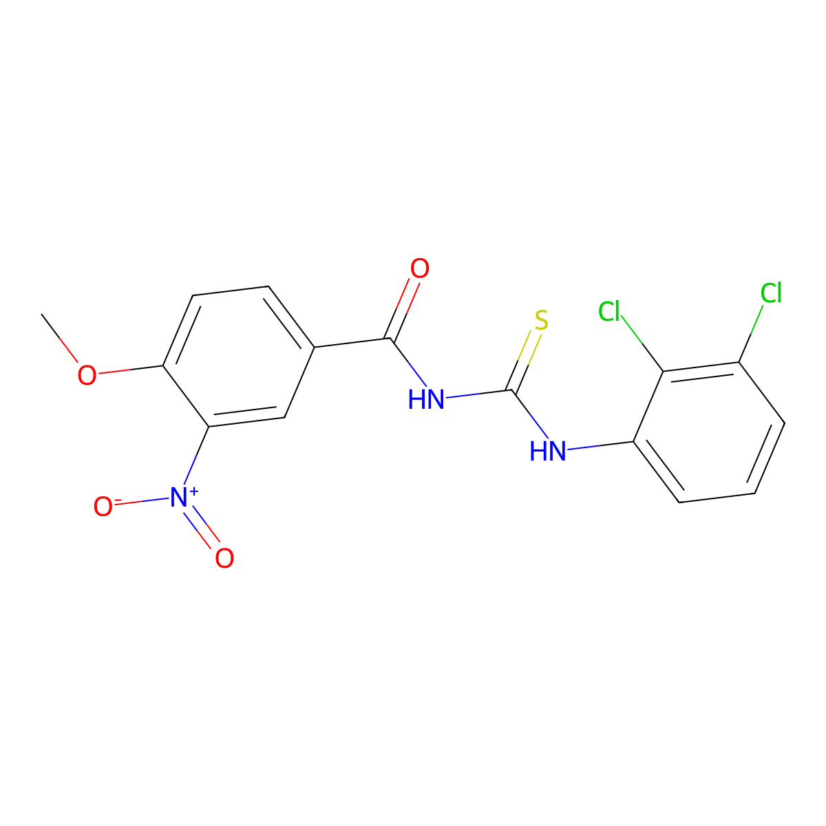 N-[(2,3-dichlorophenyl)carbamothioyl]-4-methoxy-3-nitrobenzamide molecular structure, CAS 333739-42-7