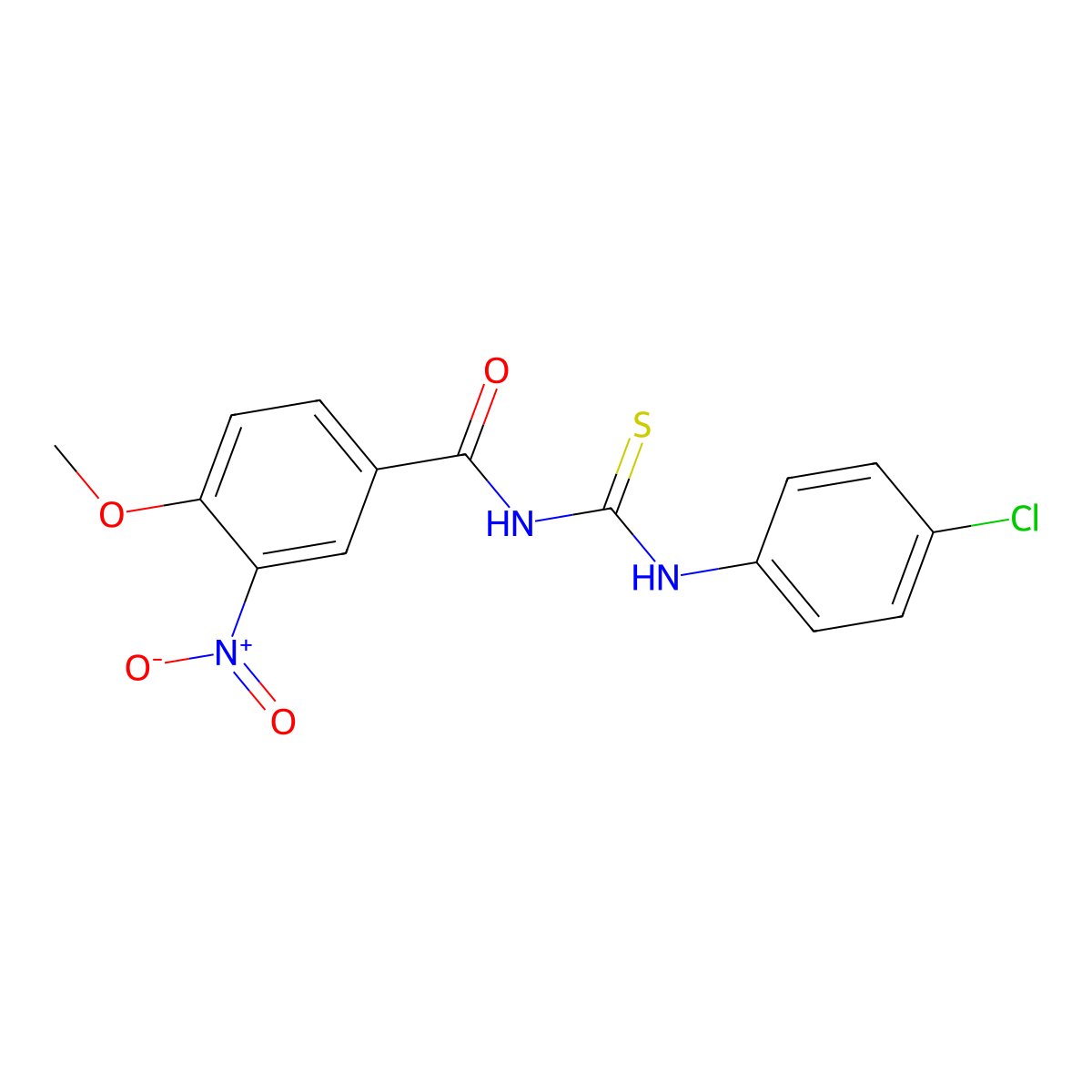 N-[(4-chlorophenyl)carbamothioyl]-4-methoxy-3-nitrobenzamide molecular structure, CAS 333739-44-9