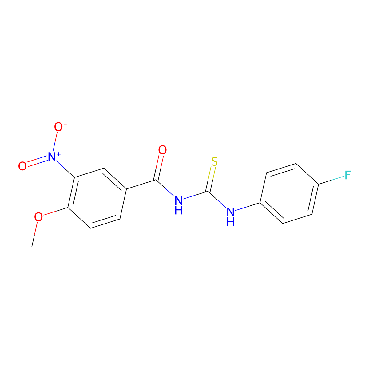 N-[(4-fluorophenyl)carbamothioyl]-4-methoxy-3-nitrobenzamide molecular structure, CAS 333739-48-3