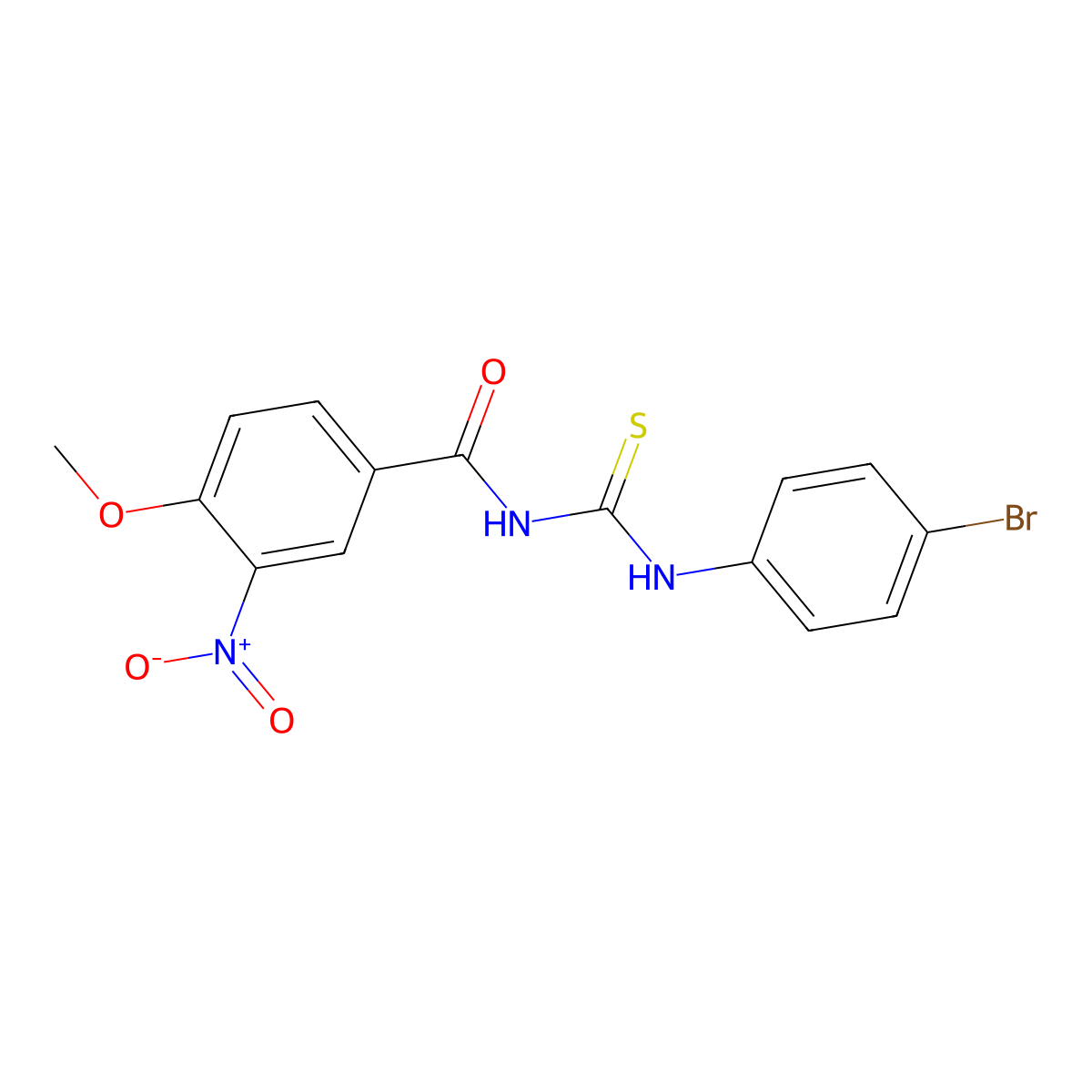 N-[(4-bromophenyl)carbamothioyl]-4-methoxy-3-nitrobenzamide molecular structure, CAS 333739-49-4