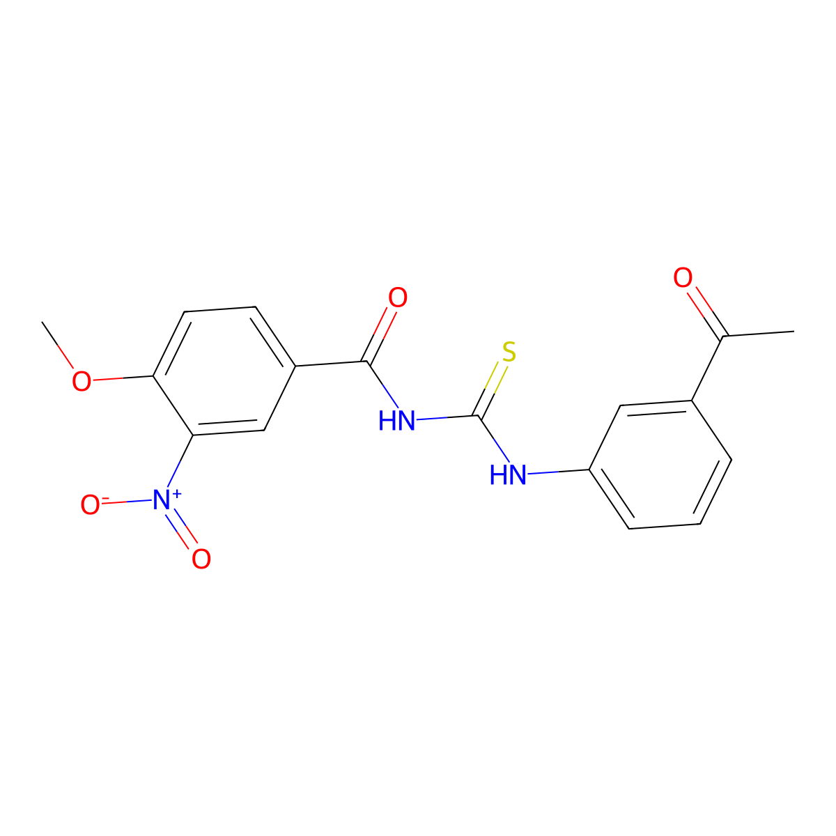 N-(3-acetylphenyl)-N'-{3-nitro-4-methoxybenzoyl}thiourea molecular structure, CAS 333739-50-7