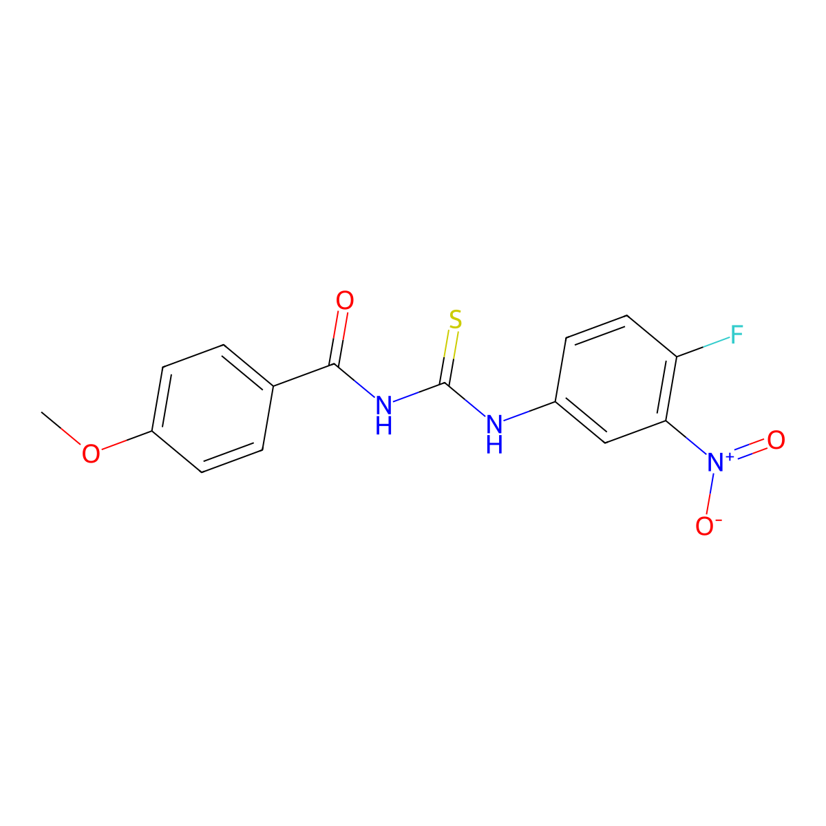 N-[(4-fluoro-3-nitrophenyl)carbamothioyl]-4-methoxybenzamide molecular structure, CAS 333739-58-5