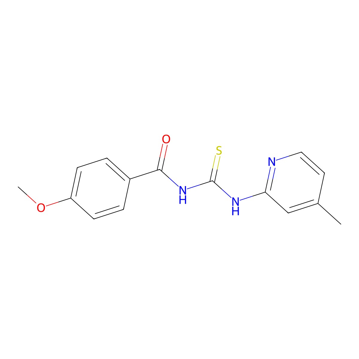 4-methoxy-N-[(4-methylpyridin-2-yl)carbamothioyl]benzamide molecular structure, CAS 333739-60-9