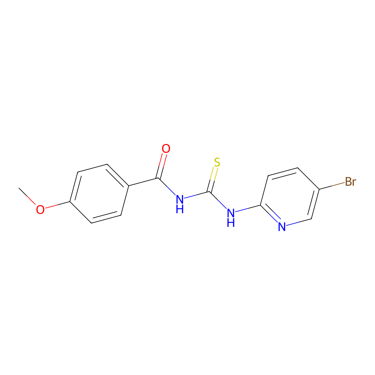 N-[(5-bromopyridin-2-yl)carbamothioyl]-4-methoxybenzamide molecular structure, CAS 333739-61-0