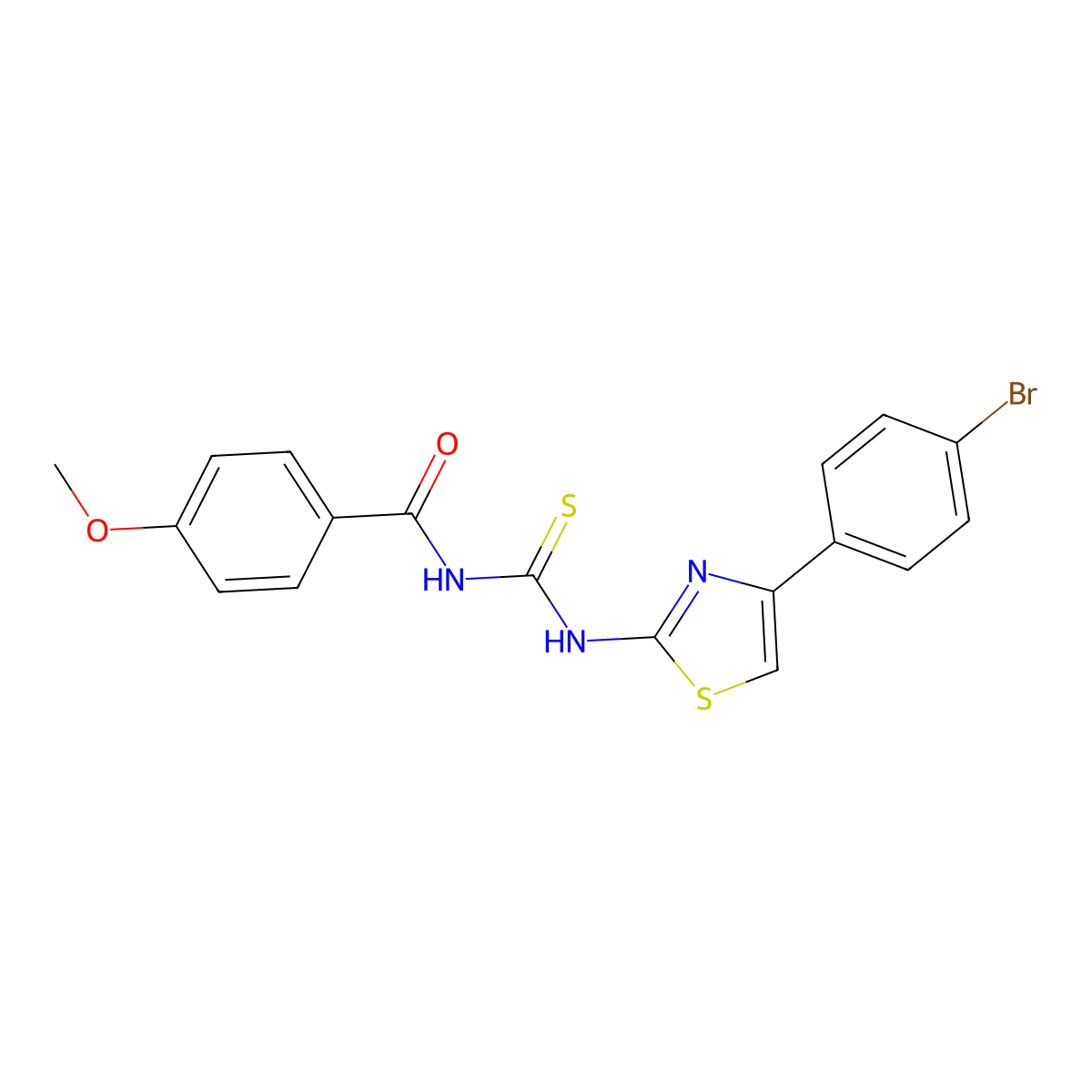 N-[4-(4-bromophenyl)-1,3-thiazol-2-yl]-N'-(4-methoxybenzoyl)thiourea molecular structure, CAS 333739-70-1