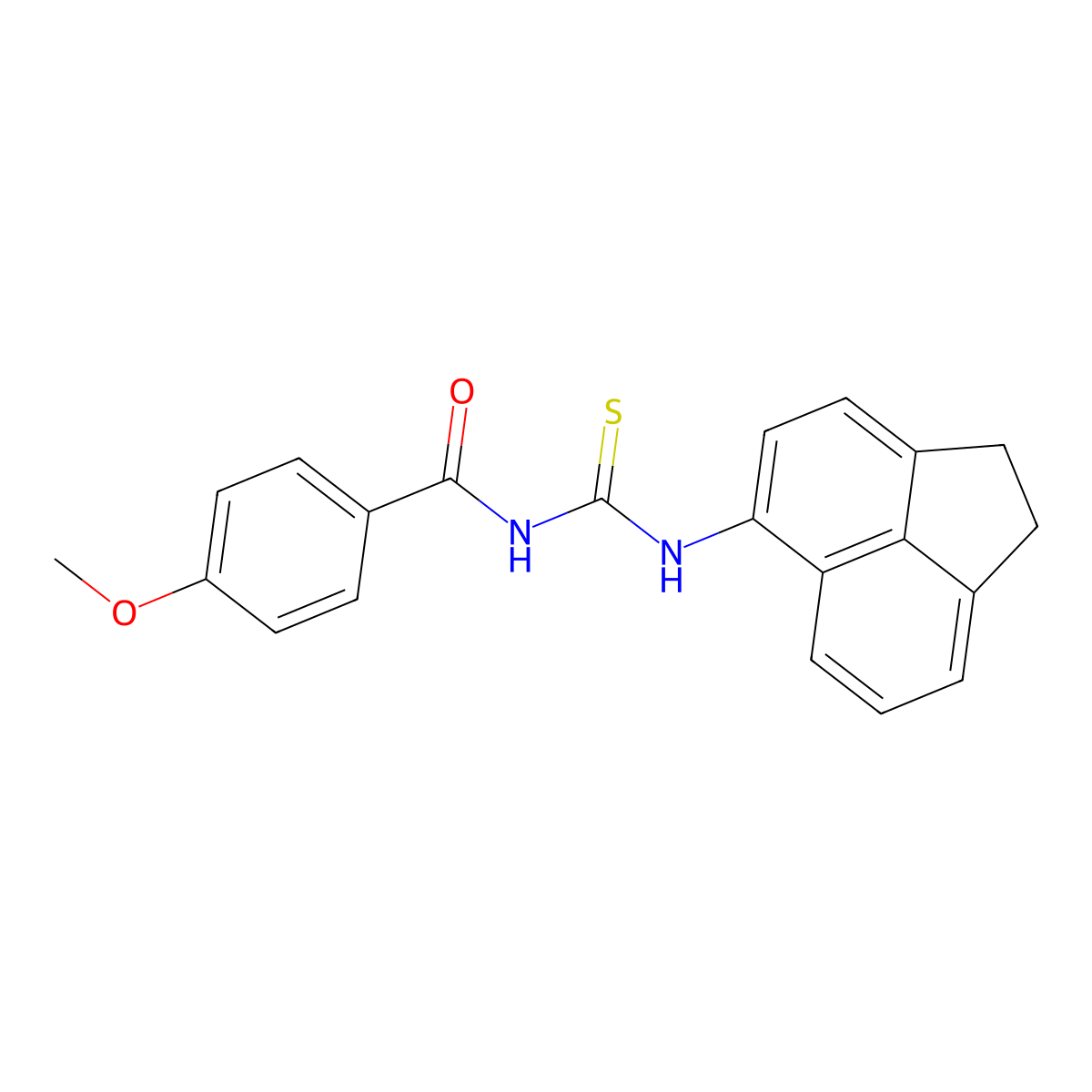 N-(1,2-dihydroacenaphthylen-5-ylcarbamothioyl)-4-methoxybenzamide molecular structure, CAS 333739-75-6