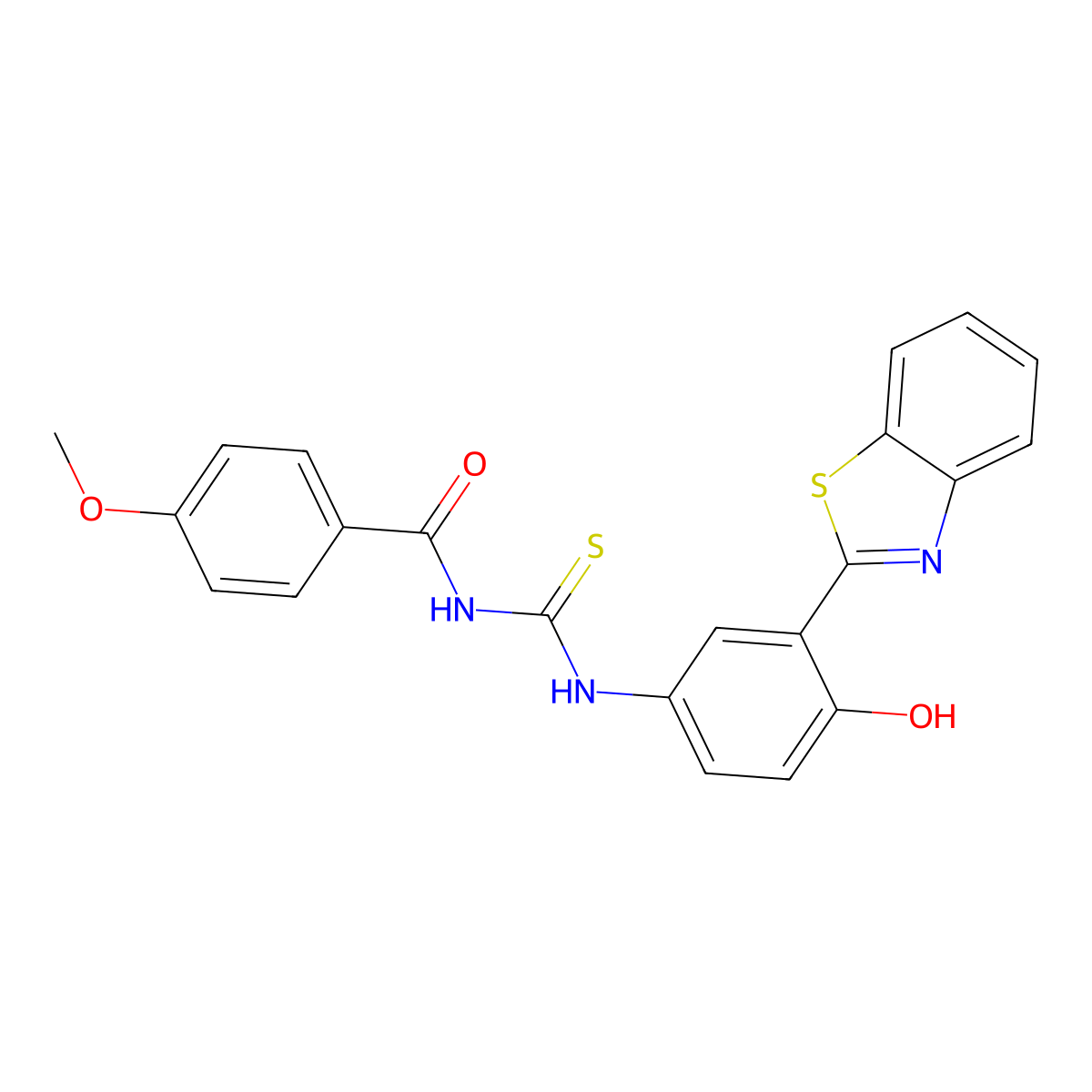 N-[3-(1,3-benzothiazol-2-yl)-4-hydroxyphenyl]-N'-(4-methoxybenzoyl)thiourea molecular structure, CAS 333739-84-7