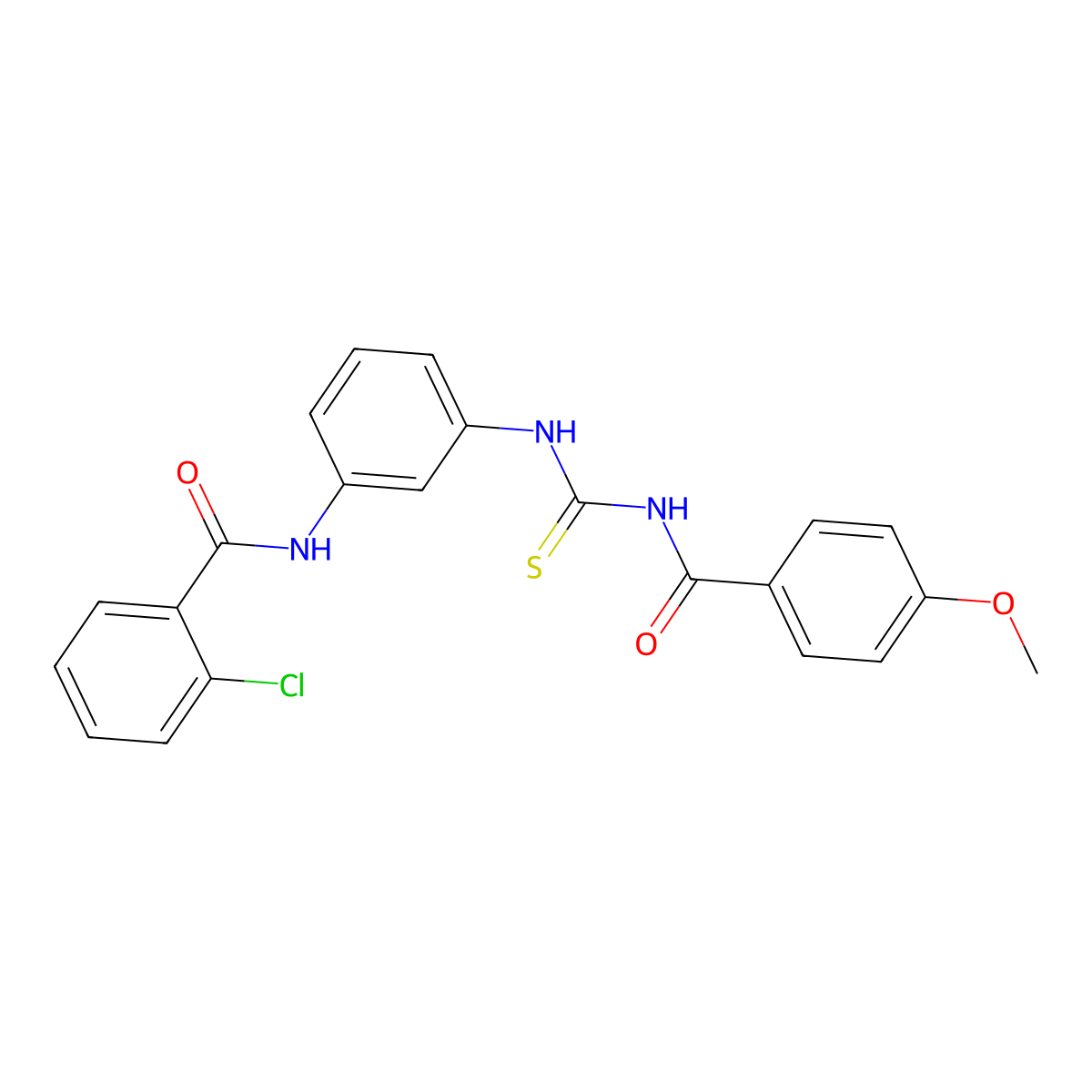 2-chloro-N-[3-[(4-methoxybenzoyl)carbamothioylamino]phenyl]benzamide molecular structure, CAS 333739-89-2