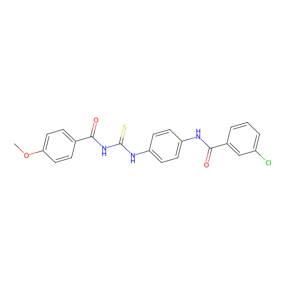 3-chloro-N-[4-({[(4-methoxyphenyl)carbonyl]carbamothioyl}amino)phenyl]benzamide molecular structure, CAS 333739-94-9