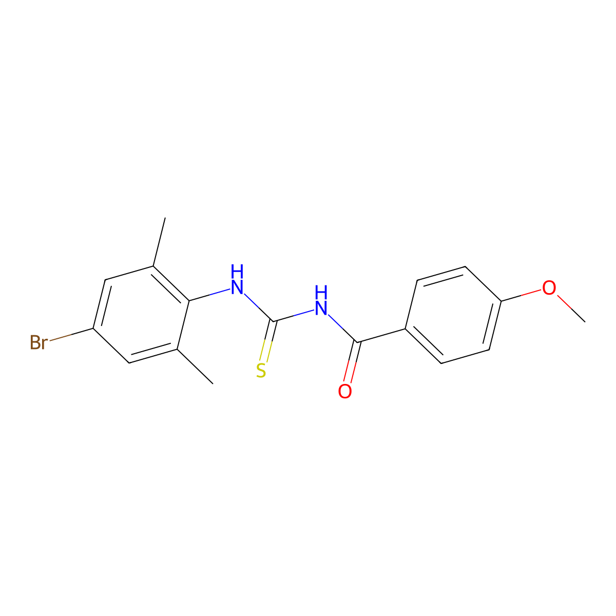 N-[(4-bromo-2,6-dimethylphenyl)carbamothioyl]-4-methoxybenzamide molecular structure, CAS 333739-97-2