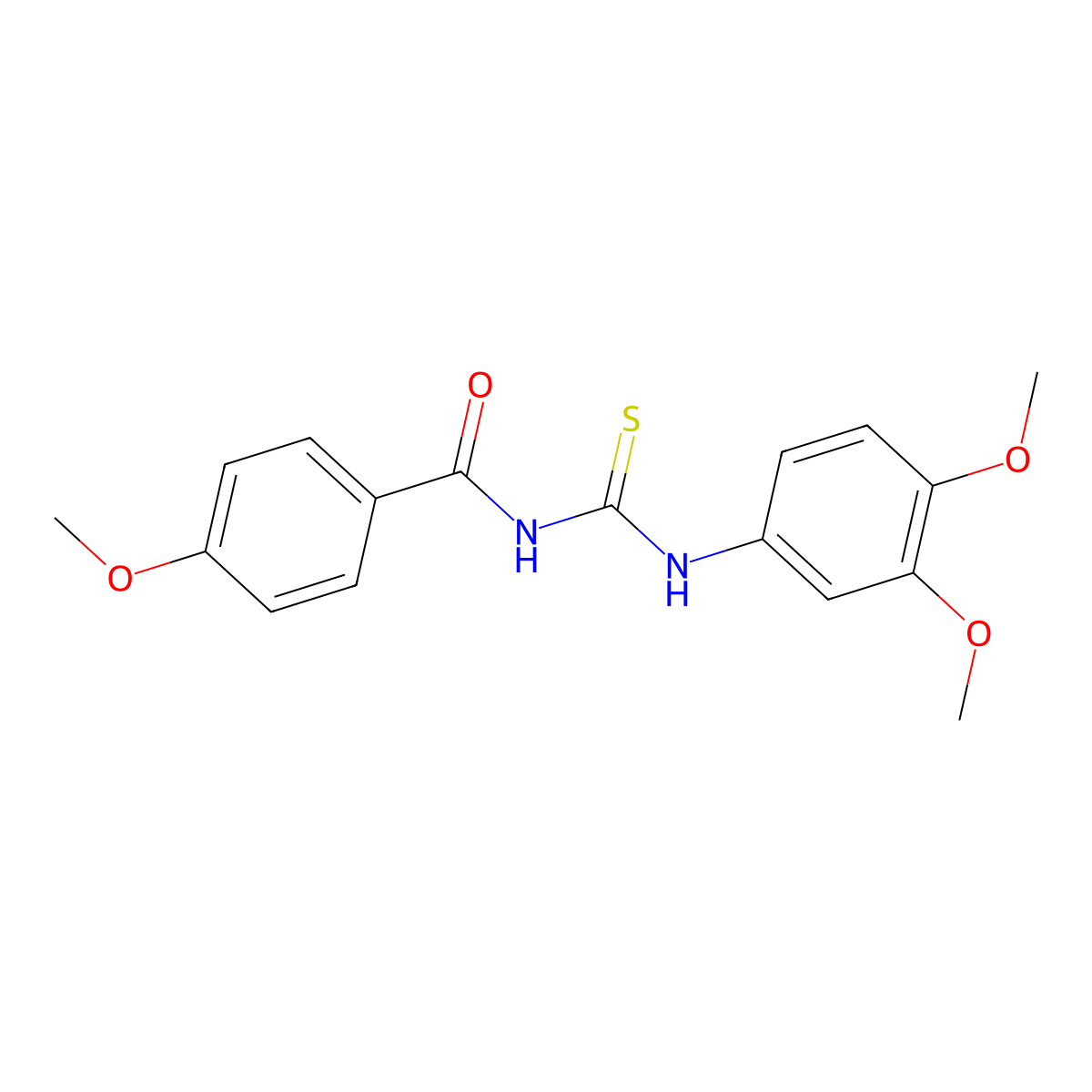 N-[(3,4-dimethoxyphenyl)carbamothioyl]-4-methoxybenzamide molecular structure, CAS 333739-98-3