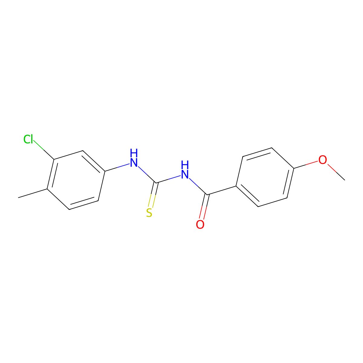 N-[(3-chloro-4-methylphenyl)carbamothioyl]-4-methoxybenzamide molecular structure, CAS 333739-99-4