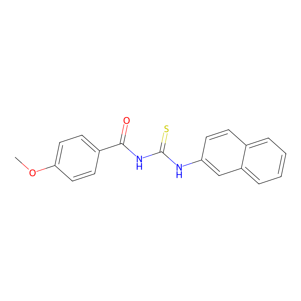 4-methoxy-N-(naphthalen-2-ylcarbamothioyl)benzamide molecular structure, CAS 333740-03-7
