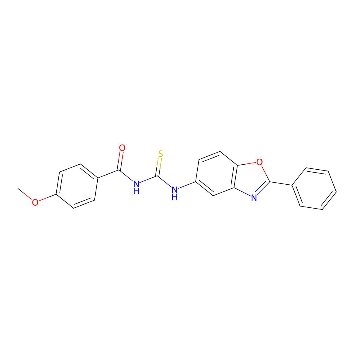 4-methoxy-N-[(2-phenyl-1,3-benzoxazol-5-yl)carbamothioyl]benzamide molecular structure, CAS 333740-06-0