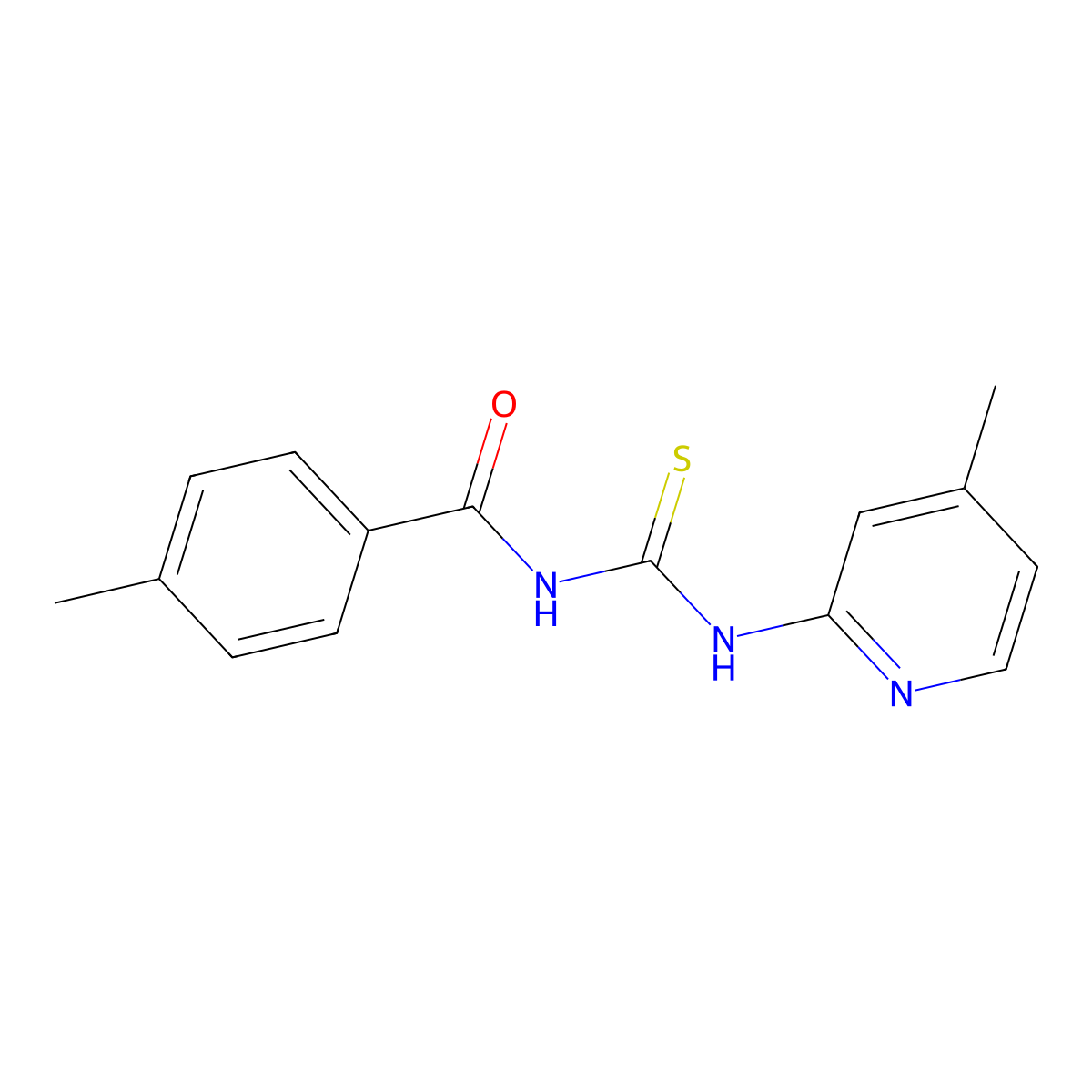 4-methyl-N-[(4-methylpyridin-2-yl)carbamothioyl]benzamide molecular structure, CAS 333740-08-2