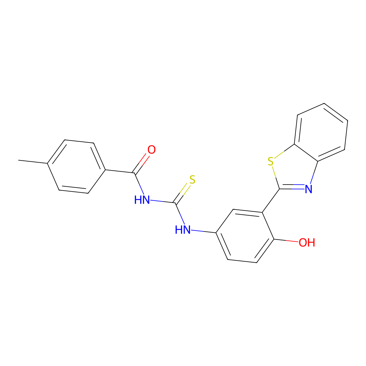 N-{[3-(1,3-benzothiazol-2-yl)-4-hydroxyphenyl]carbamothioyl}-4-methylbenzamide molecular structure, CAS 333740-15-1