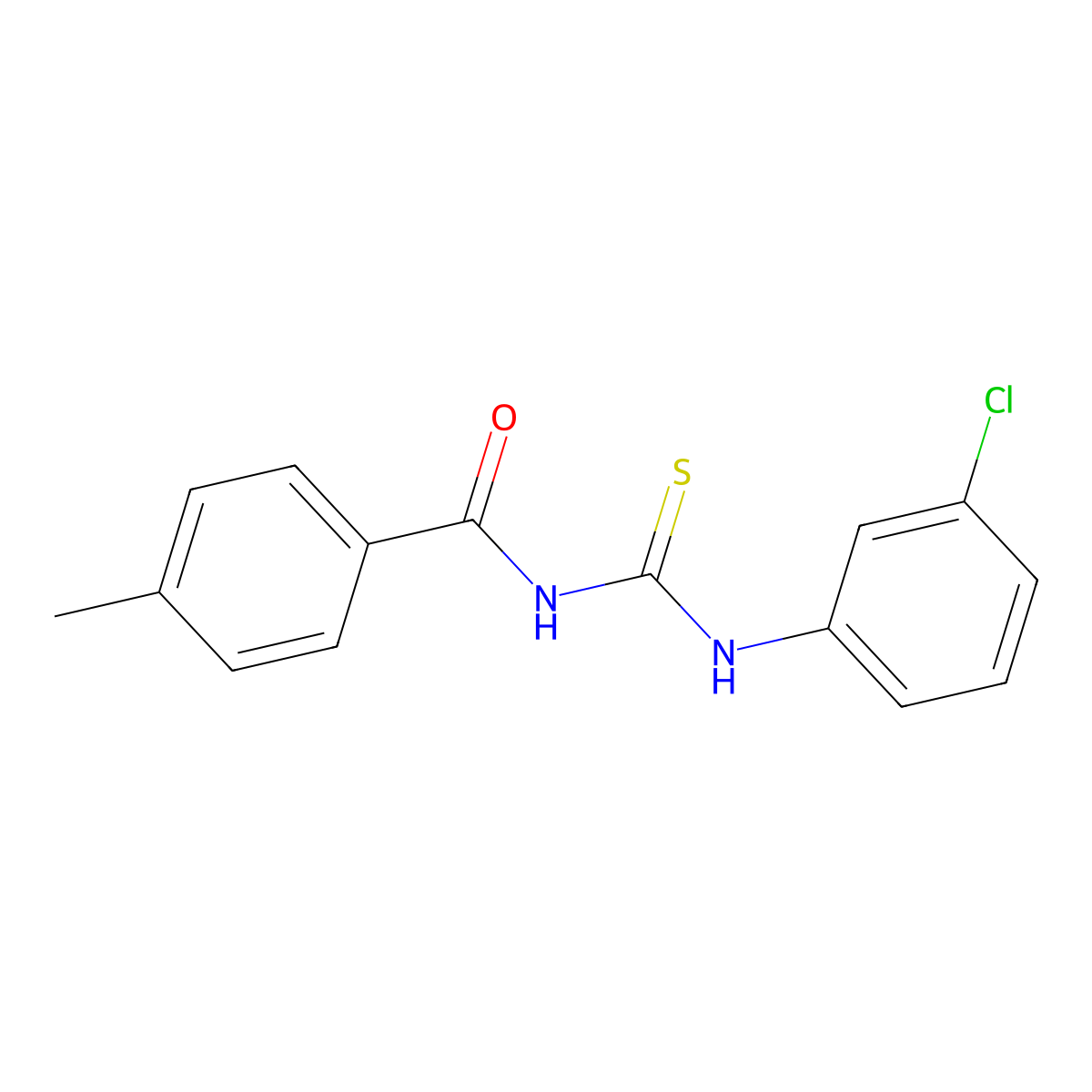 N-[(3-chlorophenyl)carbamothioyl]-4-methylbenzamide molecular structure, CAS 333740-26-4