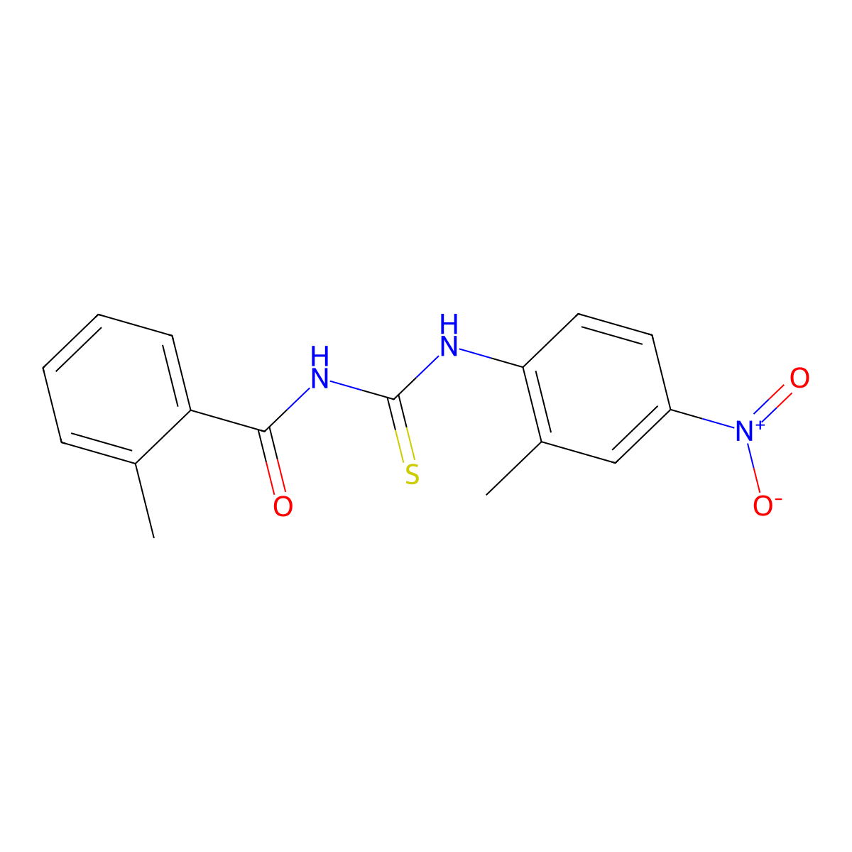 2-methyl-N-[(2-methyl-4-nitrophenyl)carbamothioyl]benzamide molecular structure, CAS 333740-31-1