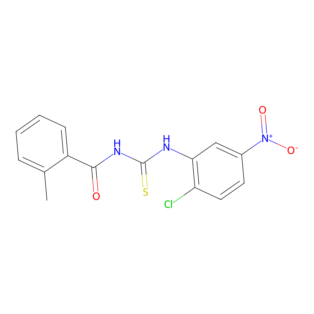 N-[(2-chloro-5-nitrophenyl)carbamothioyl]-2-methylbenzamide molecular structure, CAS 333740-34-4
