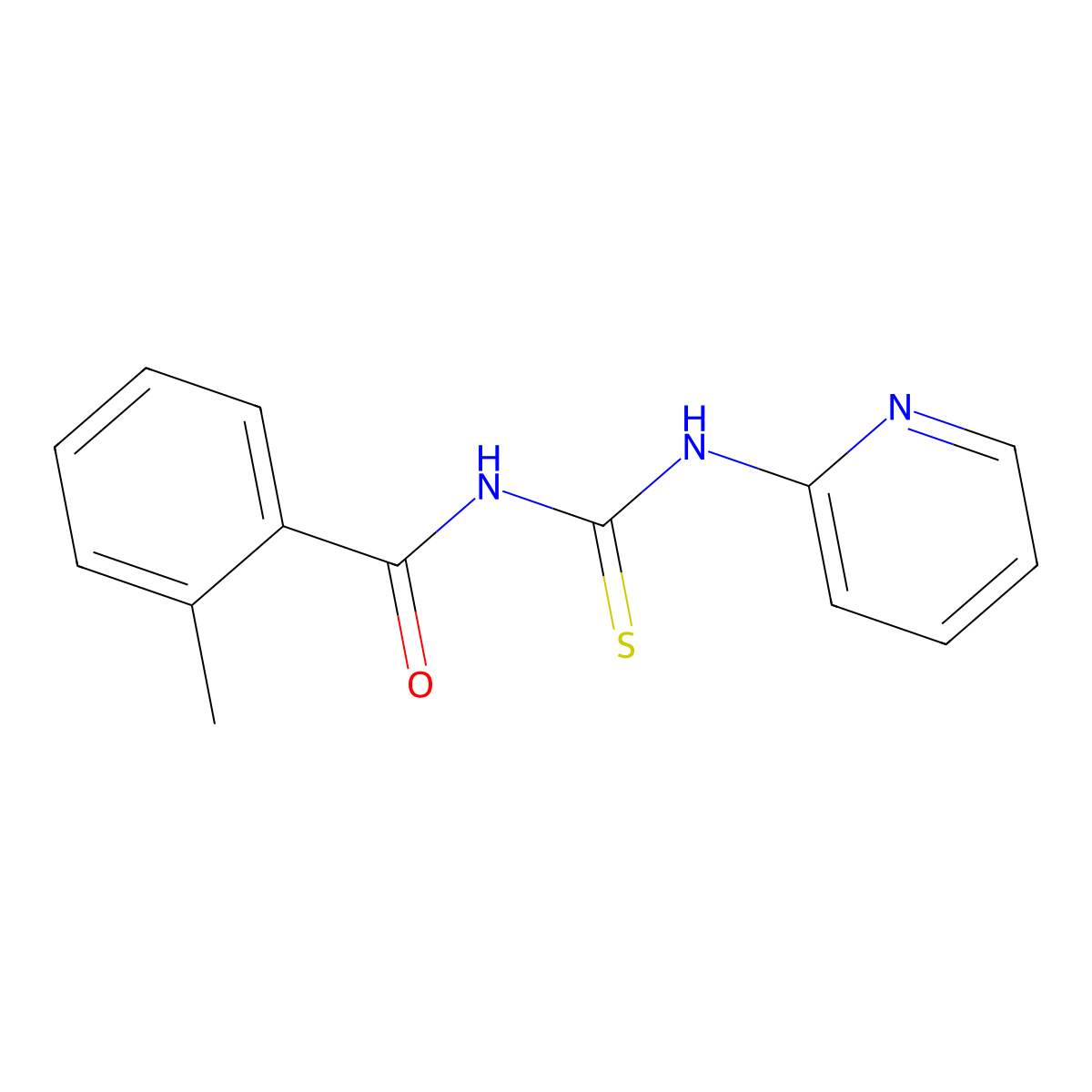 2-methyl-N-(pyridin-2-ylcarbamothioyl)benzamide molecular structure, CAS 333740-38-8