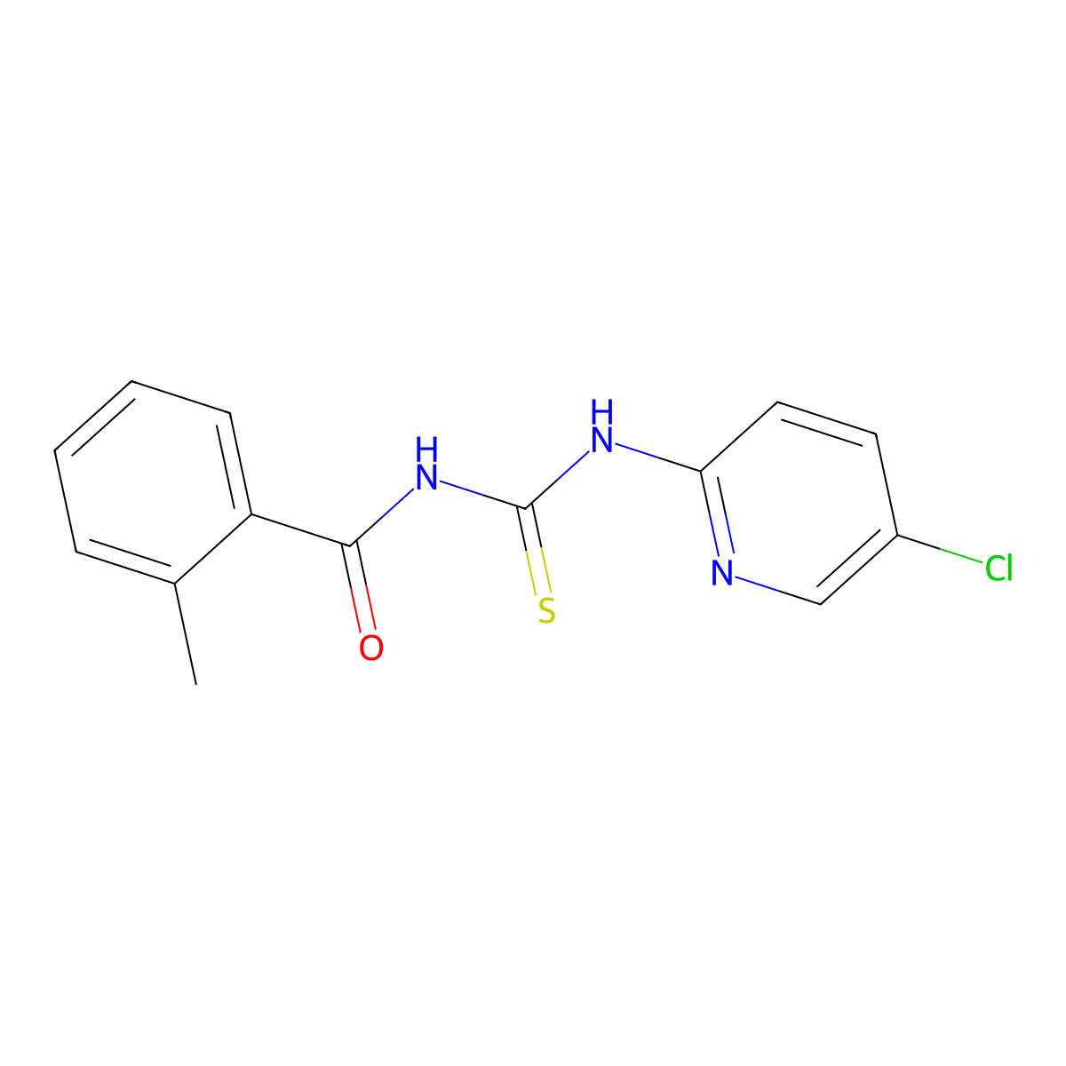 N-[(5-chloropyridin-2-yl)carbamothioyl]-2-methylbenzamide molecular structure, CAS 333740-40-2