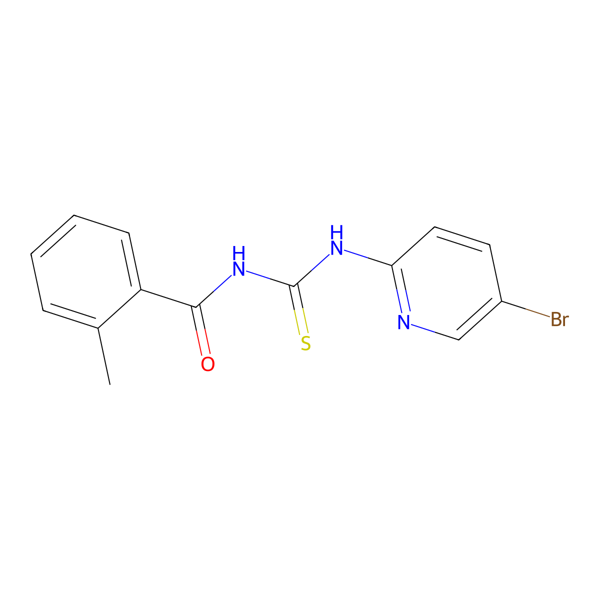 N-(5-bromo-2-pyridinyl)-N'-(2-methylbenzoyl)thiourea molecular structure, CAS 333740-41-3