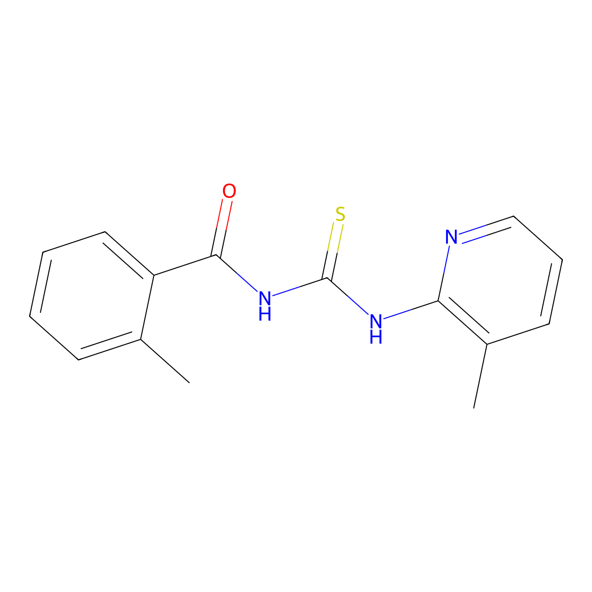 2-methyl-N-[(3-methylpyridin-2-yl)carbamothioyl]benzamide molecular structure, CAS 333740-42-4