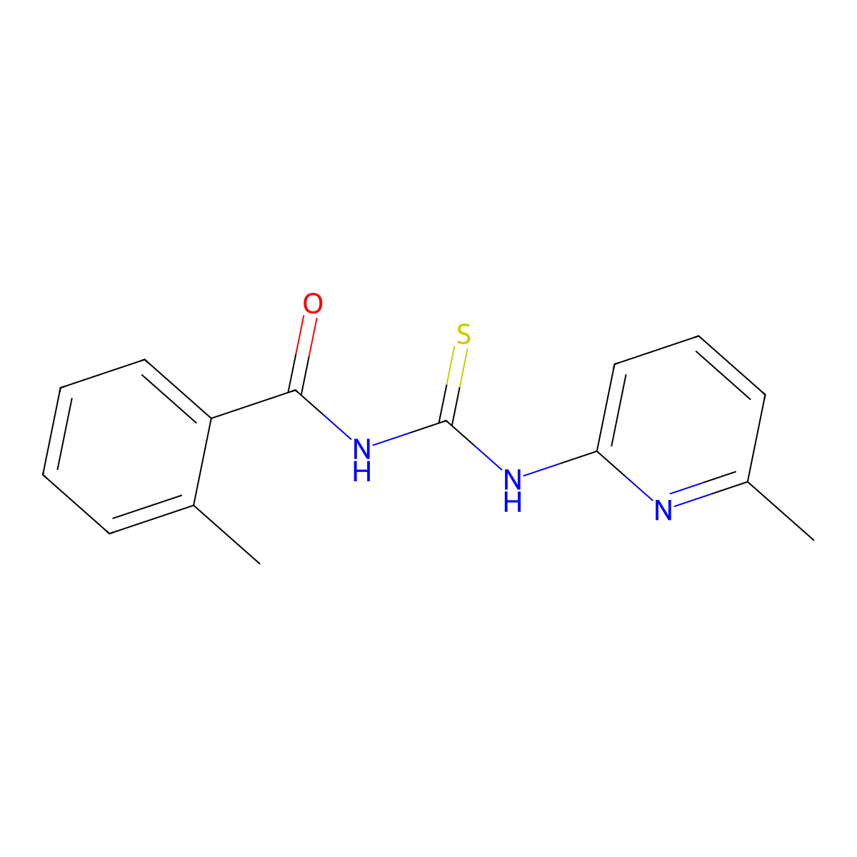 N-(2-methylbenzoyl)-N'-(6-methyl-2-pyridinyl)thiourea molecular structure, CAS 333740-43-5