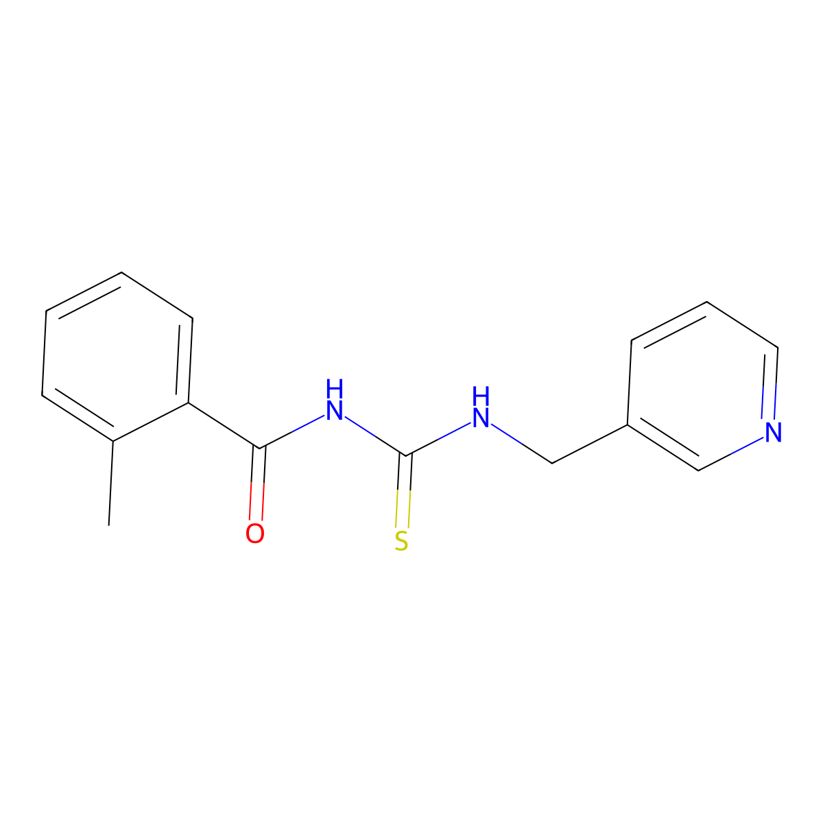 2-methyl-N-(pyridin-3-ylmethylcarbamothioyl)benzamide molecular structure, CAS 333740-44-6