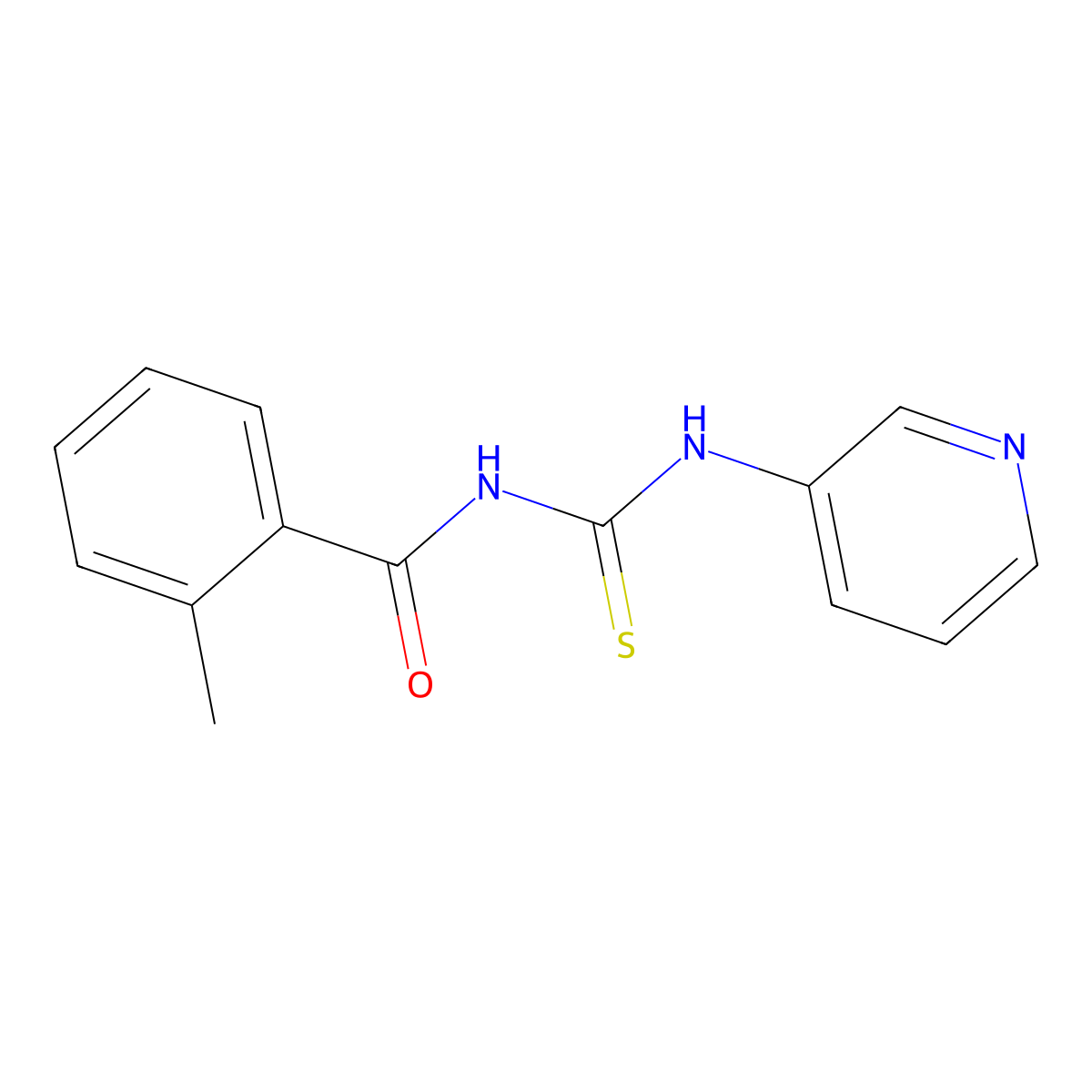 2-methyl-N-(pyridin-3-ylcarbamothioyl)benzamide molecular structure, CAS 333740-45-7