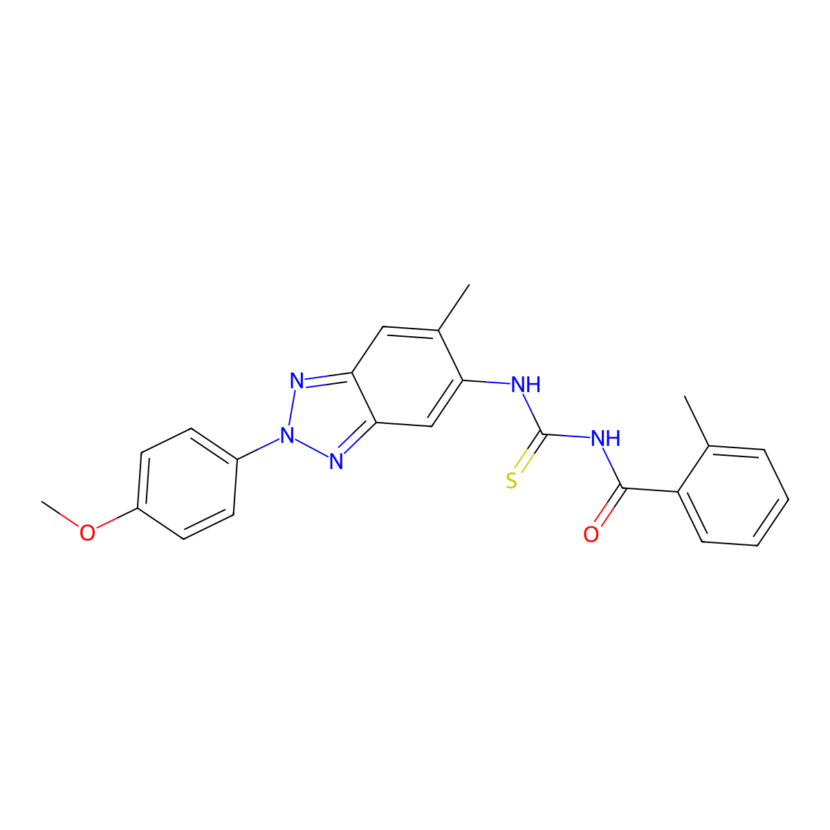 1-[2-(4-Methoxy-phenyl)-6-methyl-2H-benzotriazol-5-yl]-3-(2-methyl-benzoyl)-thiourea molecular structure, CAS 333740-48-0