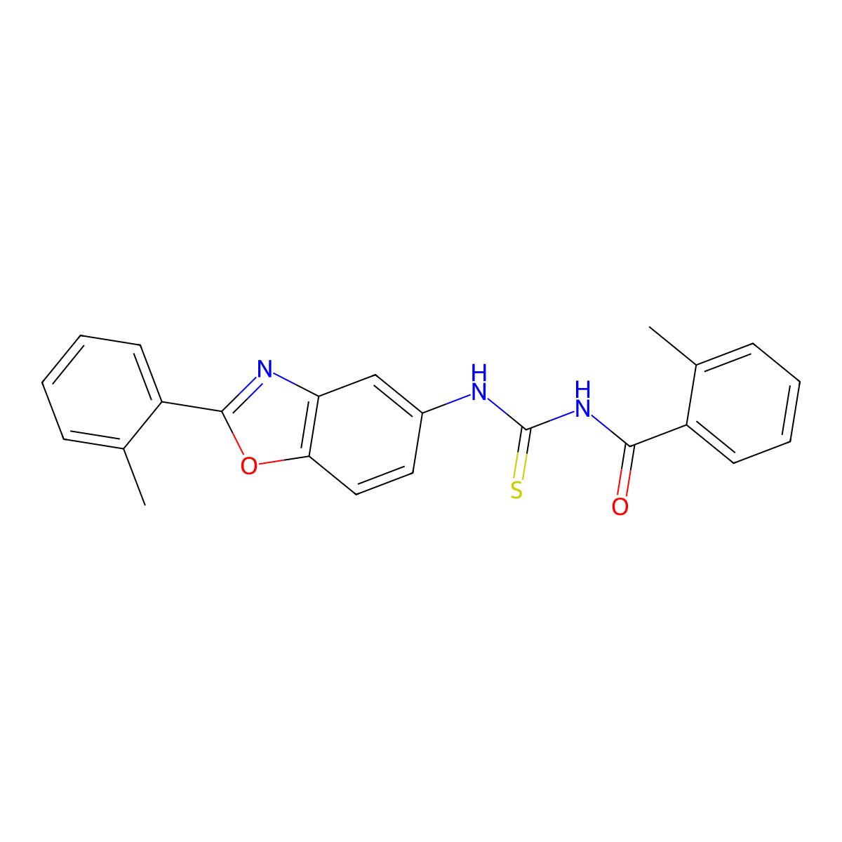 2-methyl-N-{[2-(2-methylphenyl)-1,3-benzoxazol-5-yl]carbamothioyl}benzamide molecular structure, CAS 333740-54-8