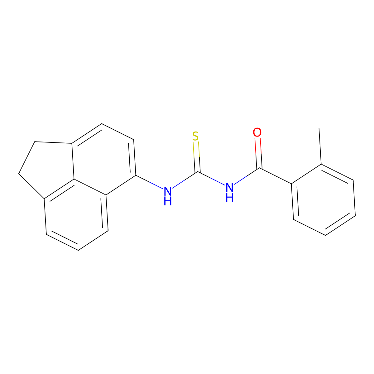 N-(1,2-dihydro-5-acenaphthylenyl)-N'-(2-methylbenzoyl)thiourea molecular structure, CAS 333740-57-1