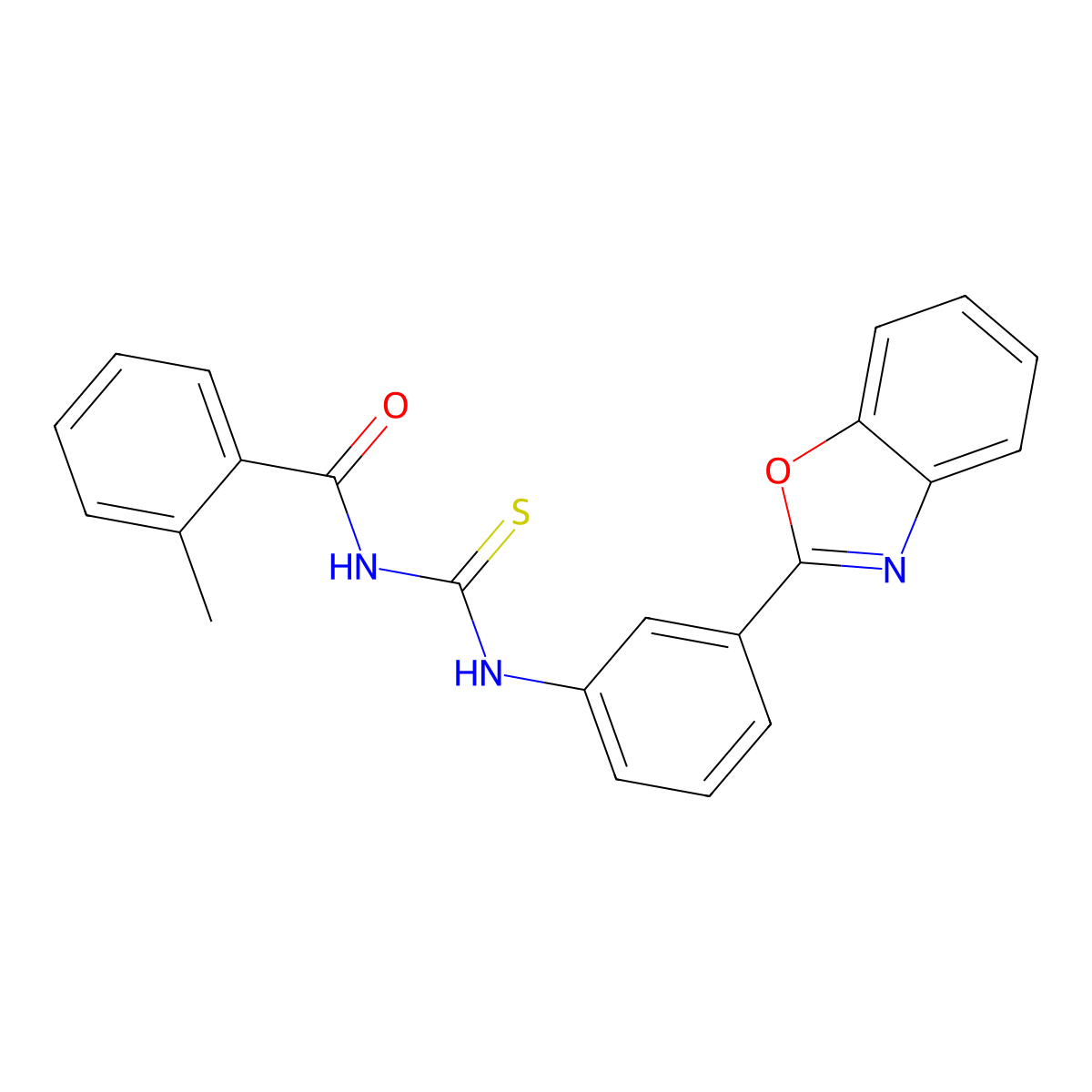 1-(3-Benzooxazol-2-yl-phenyl)-3-(2-methyl-benzoyl)-thiourea molecular structure, CAS 333740-64-0