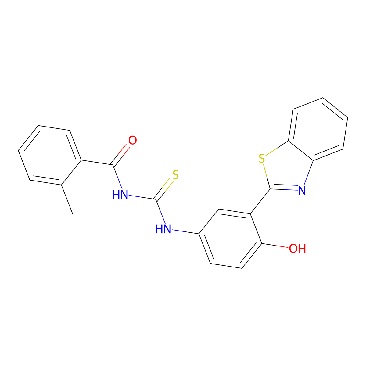 N-[3-(1,3-benzothiazol-2-yl)-4-hydroxyphenyl]-N'-(2-methylbenzoyl)thiourea molecular structure, CAS 333740-67-3