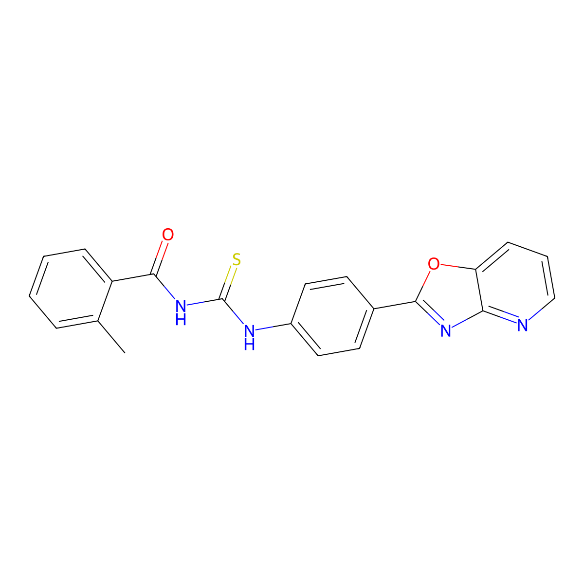 2-methyl-N-[[4-([1,3]oxazolo[4,5-b]pyridin-2-yl)phenyl]carbamothioyl]benzamide molecular structure, CAS 333740-68-4